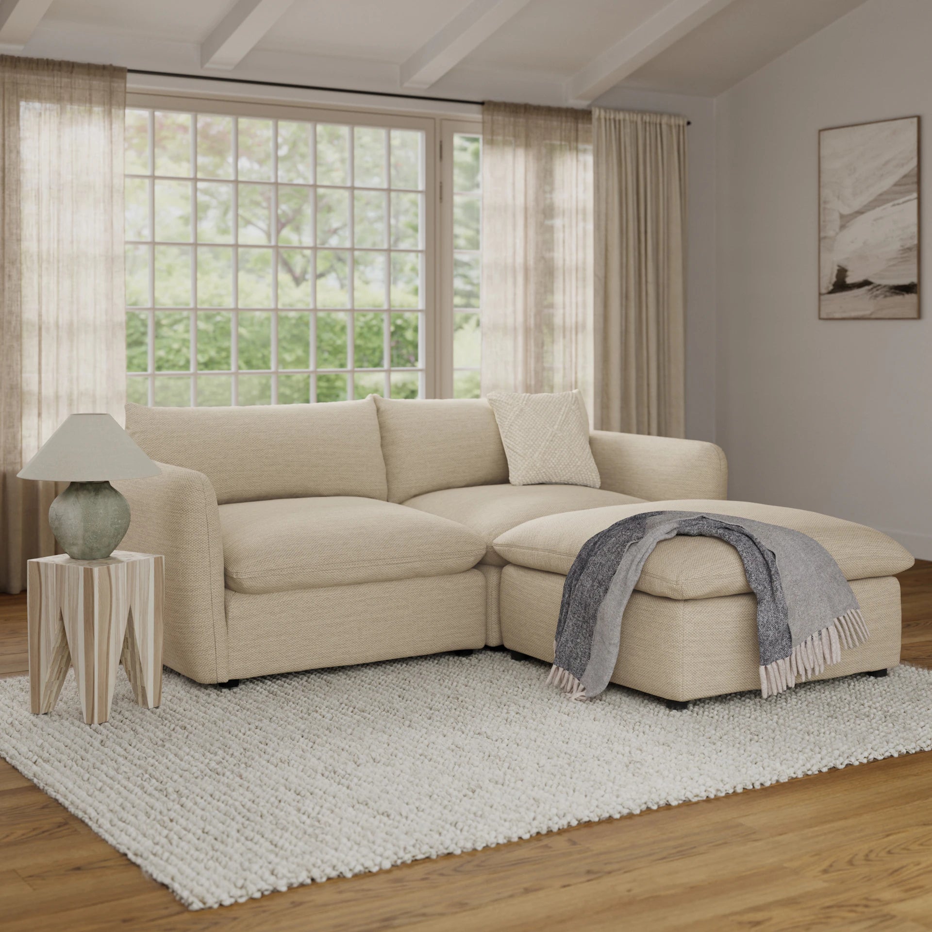 Leigh Fabric Reversible Storage Sectional