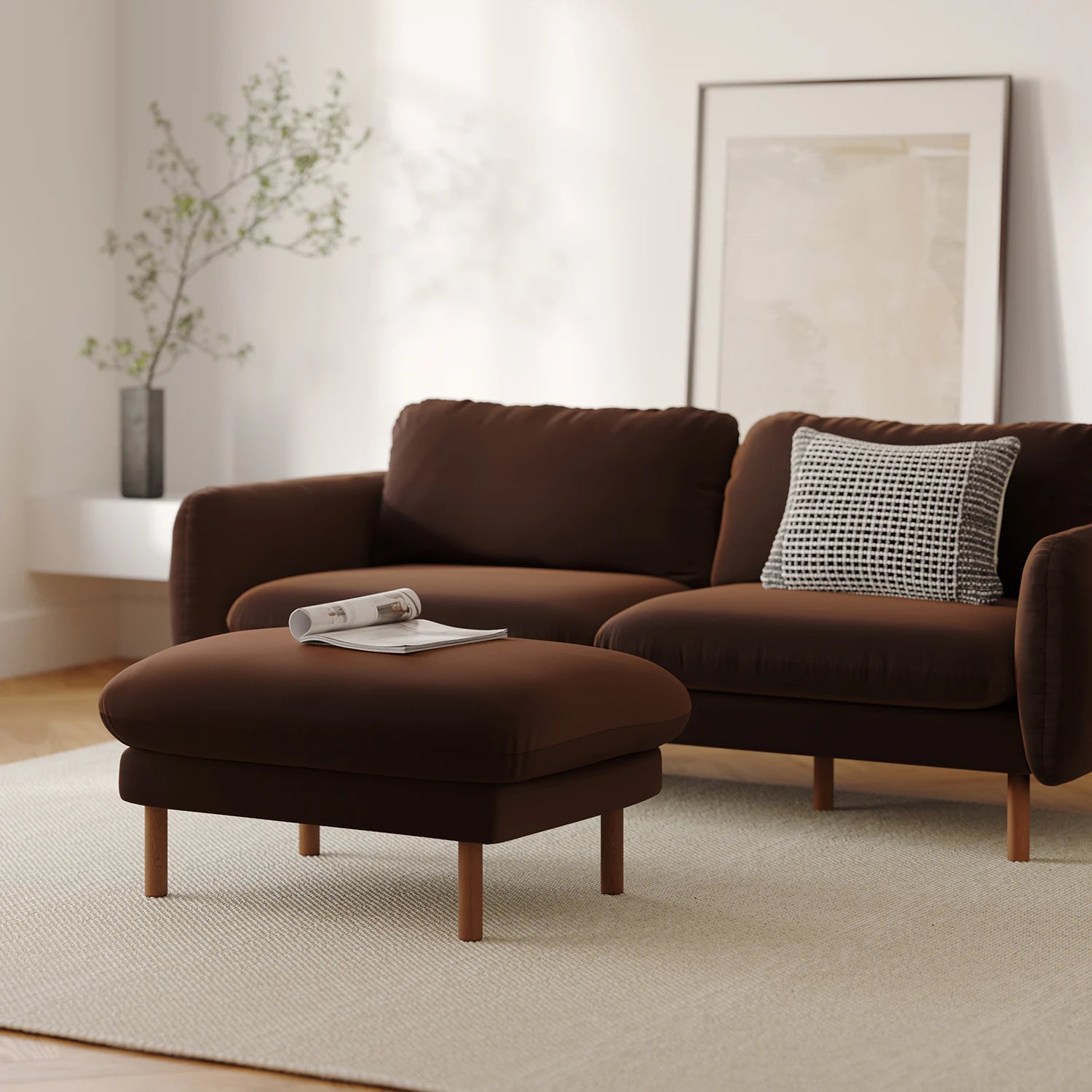 Sanders 85.5" Velvet Sofa
