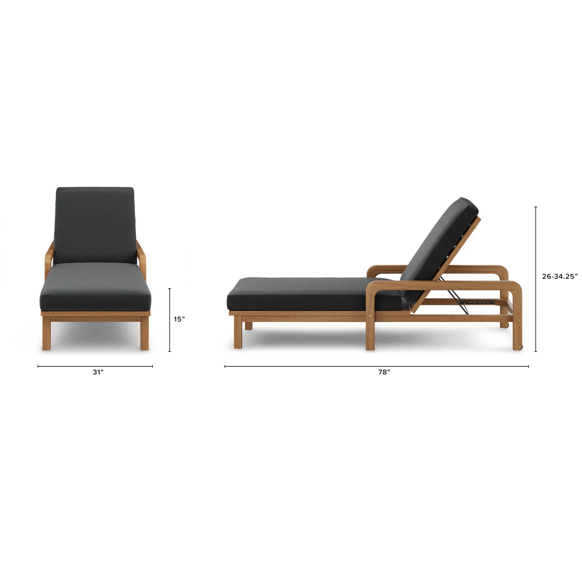 Laholm 78" Outdoor Chaise Lounge