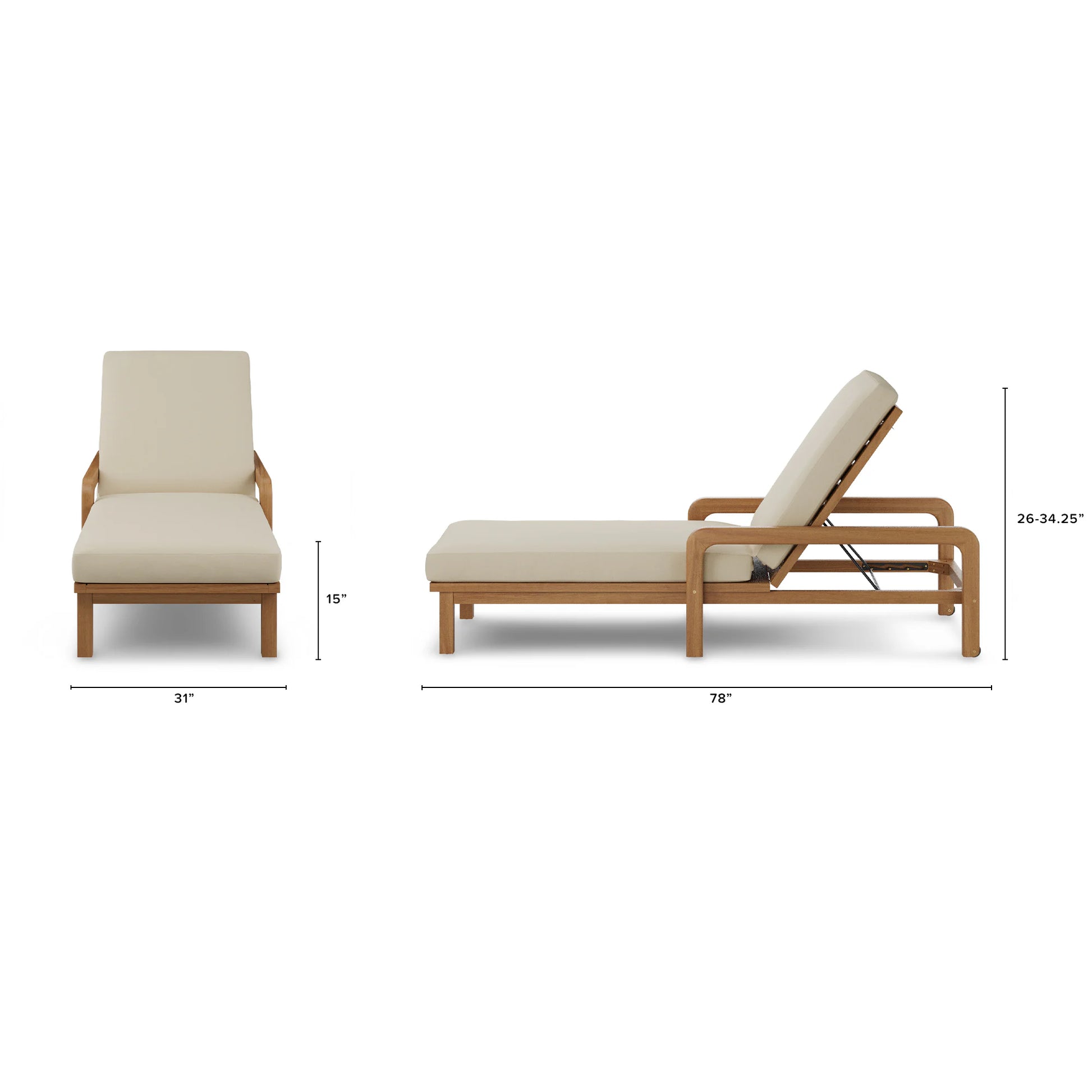 Laholm 78" Outdoor Chaise Lounge