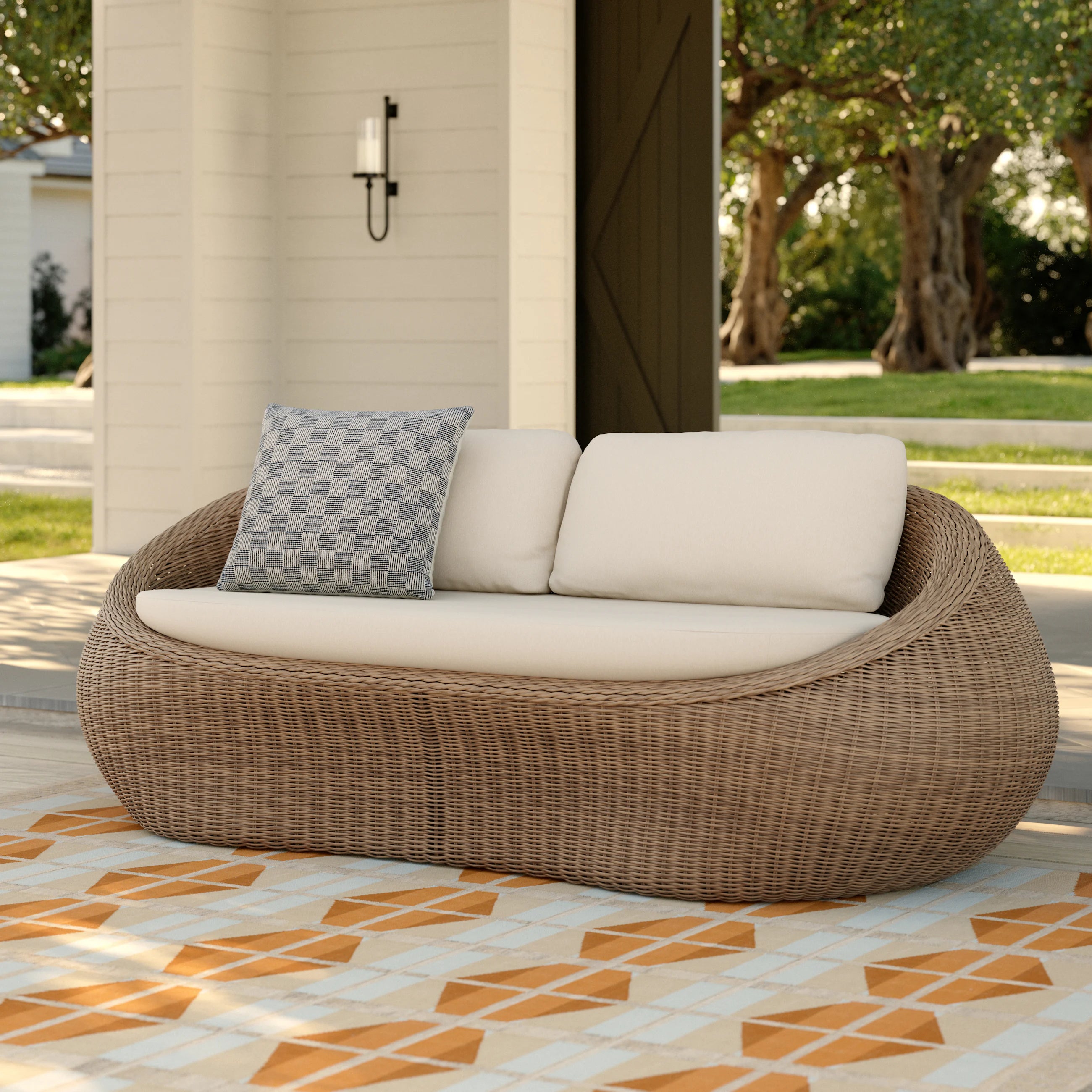 Avila 85.5" Outdoor Sofa - Dravite Ivory