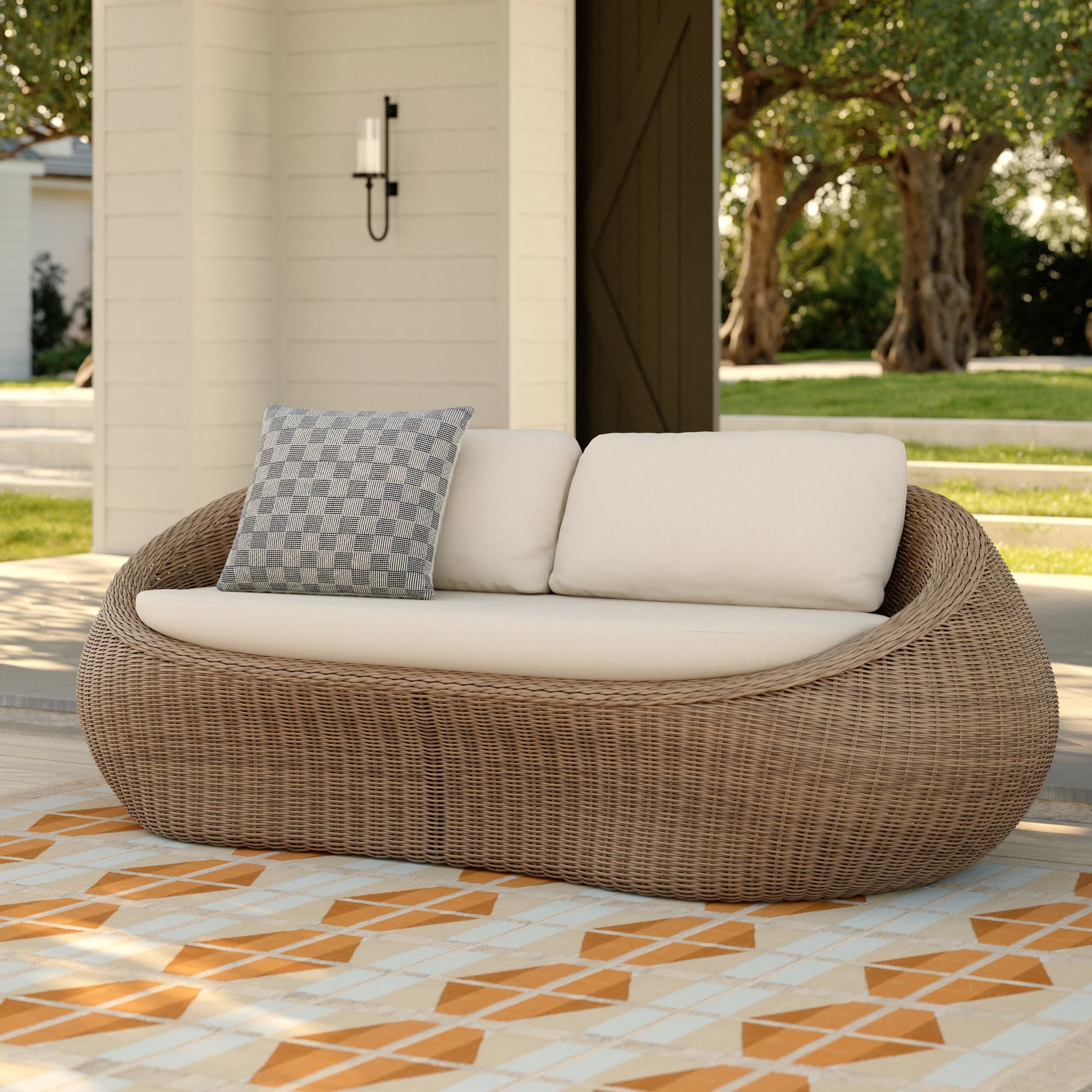 Avila 85.5" Outdoor Sofa - Dravite Ivory