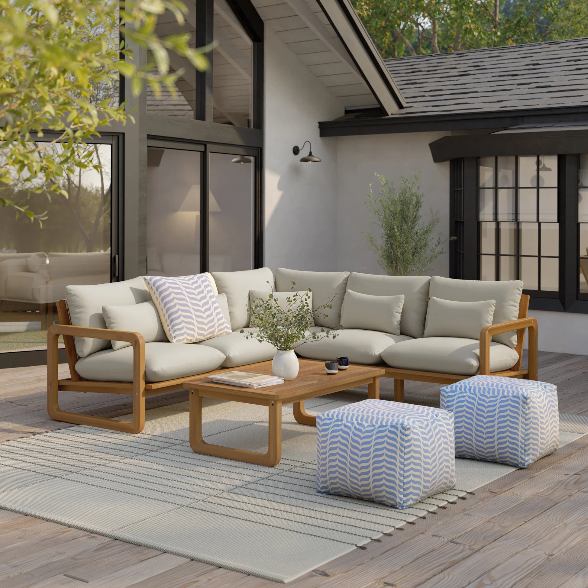 Laholm 94" Outdoor Corner Sectional Set