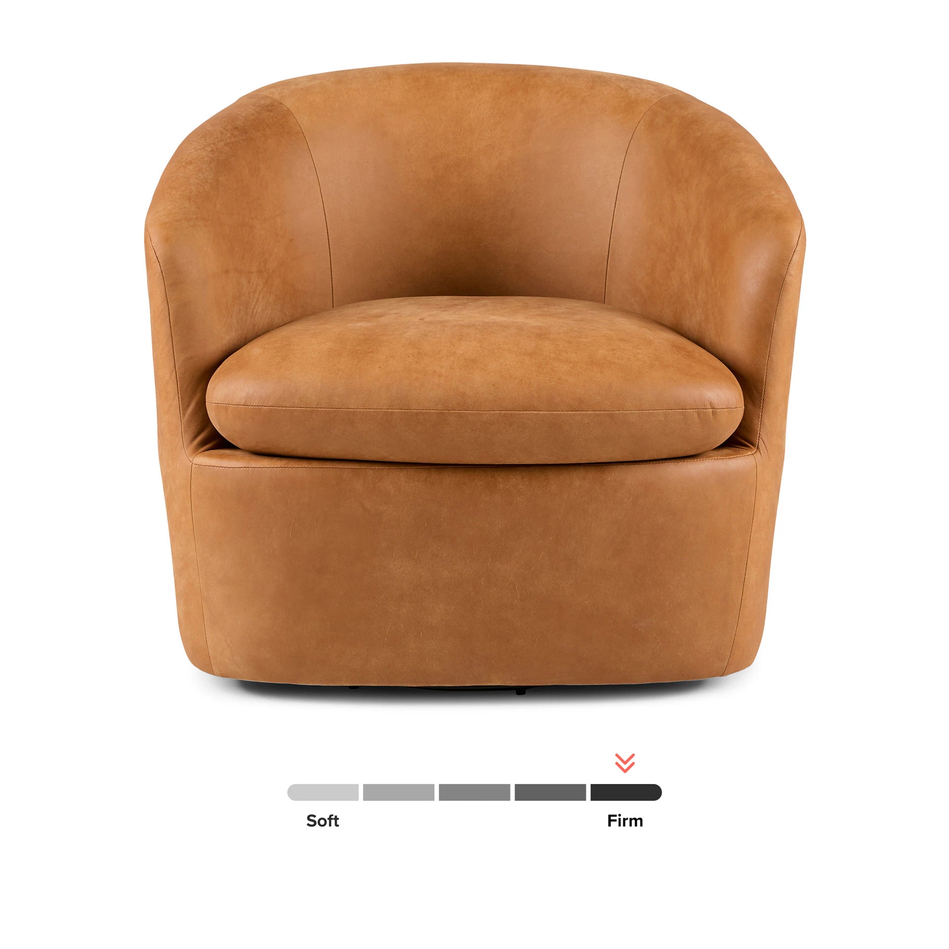 Turoy 32.5" Leather Swivel Lounge Chair
