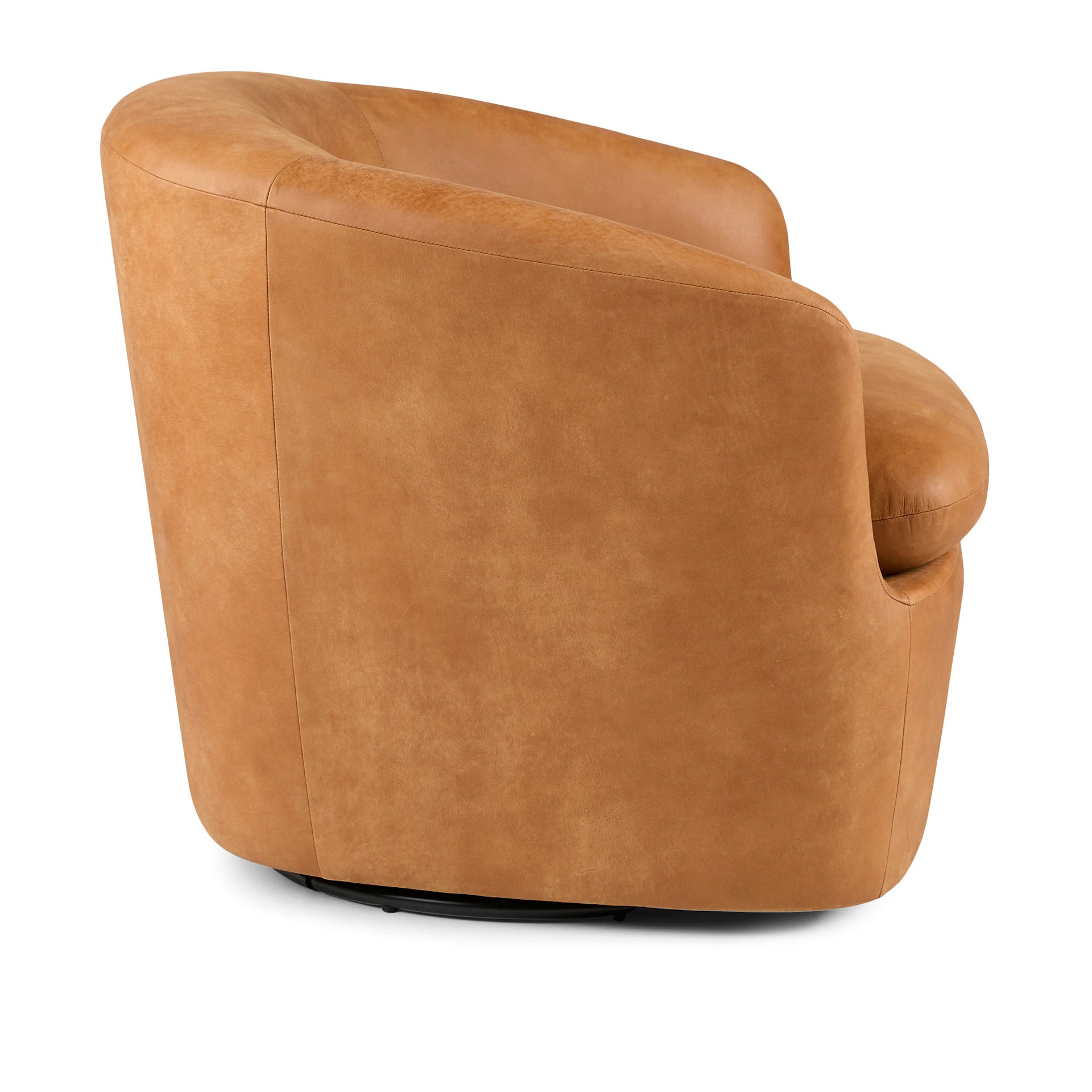 Turoy 32.5" Leather Swivel Lounge Chair