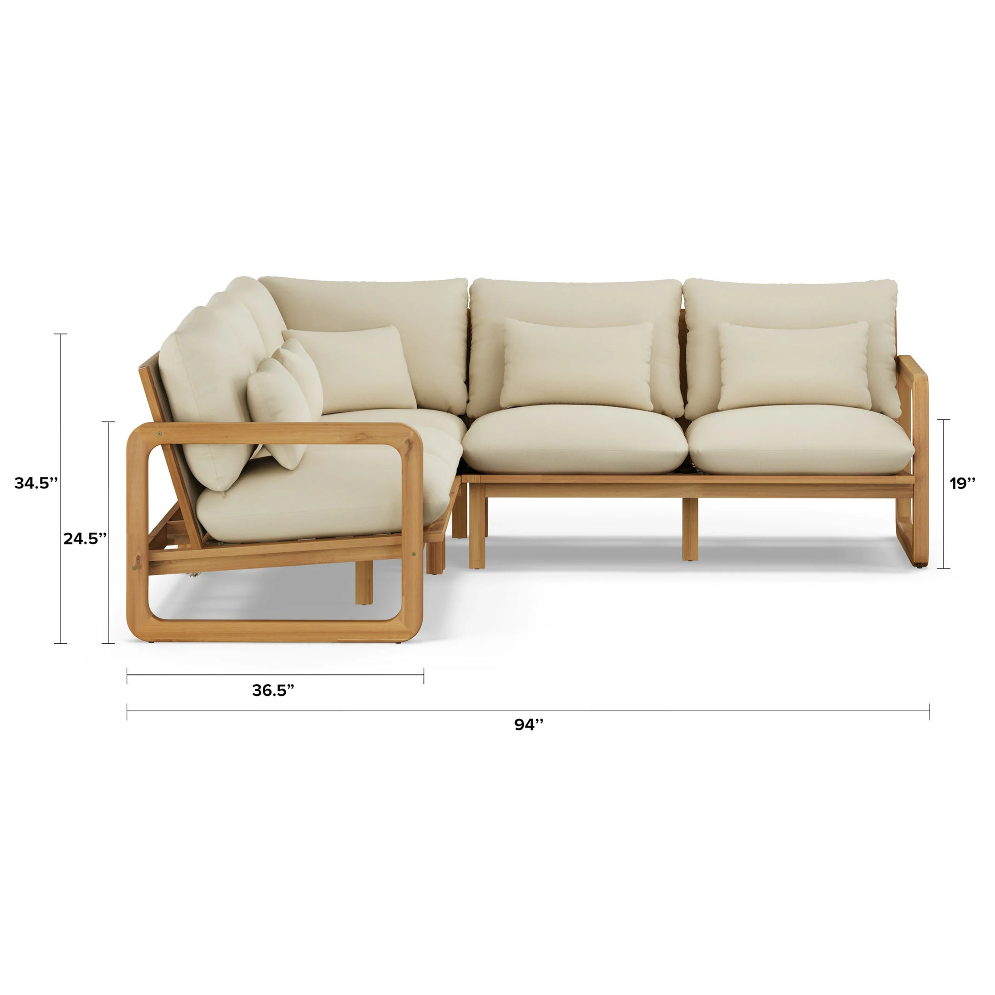 Laholm 94" Outdoor Corner Sectional Set