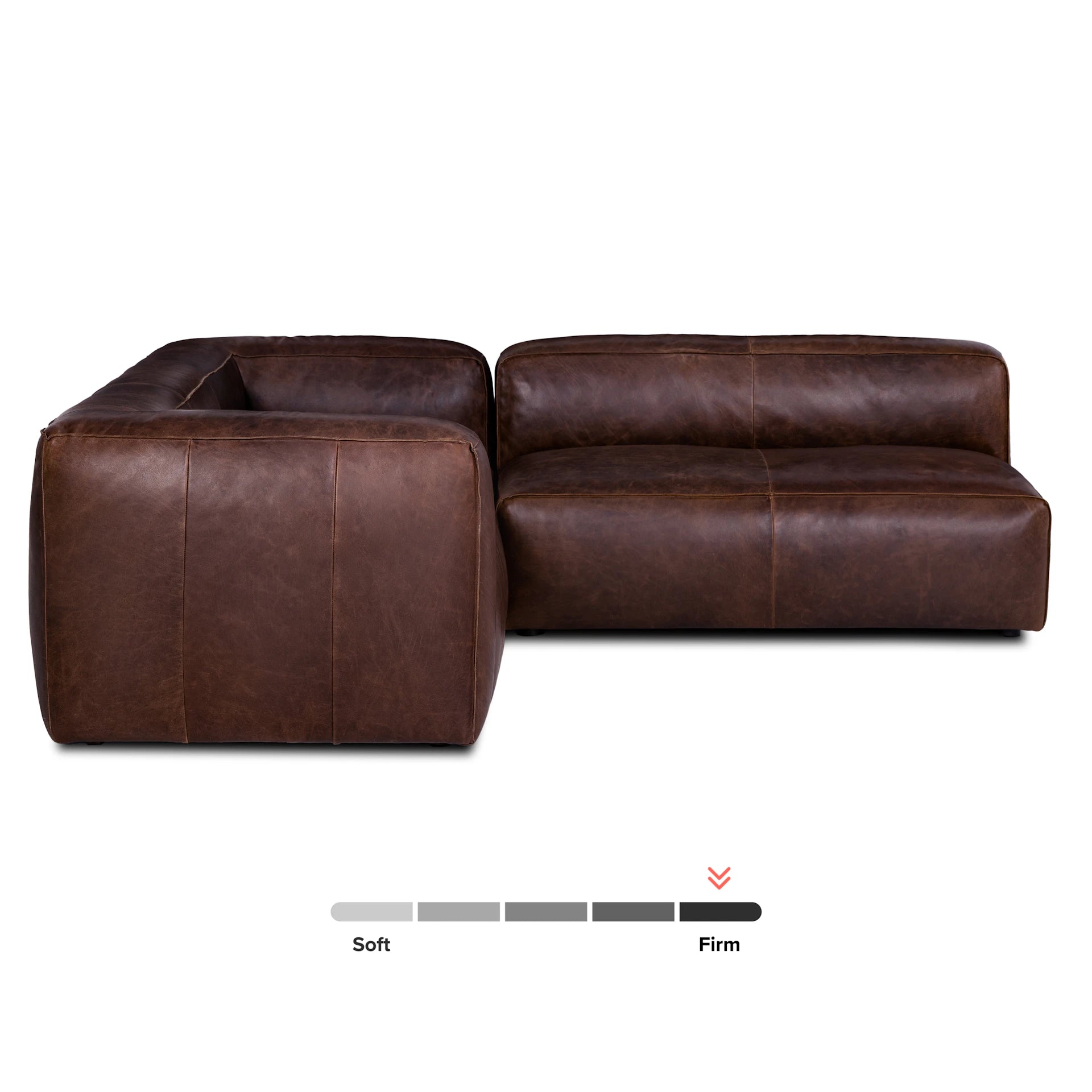 Cigar 94.5" Leather Reversible Sectional