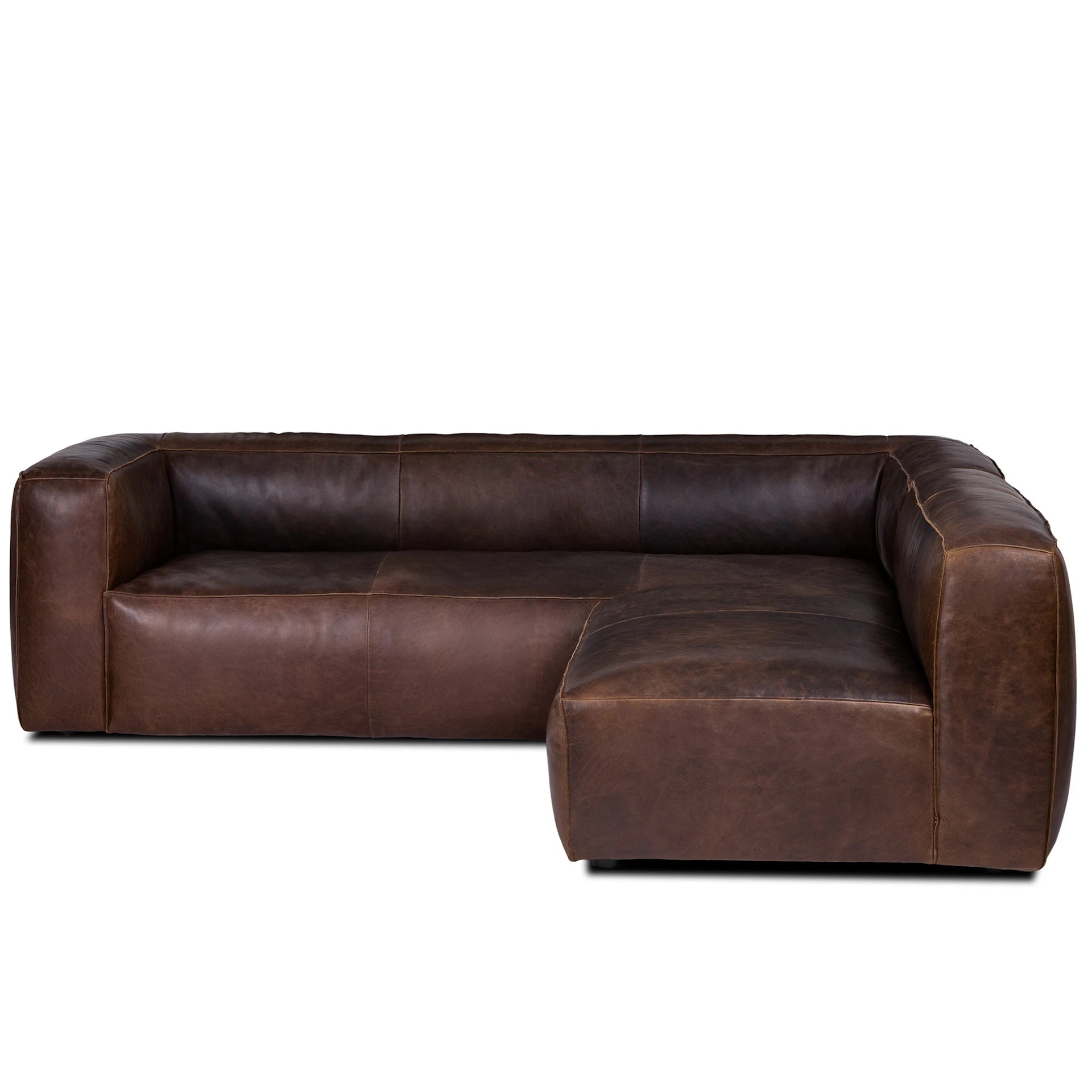Cigar 94.5" Leather Reversible Sectional