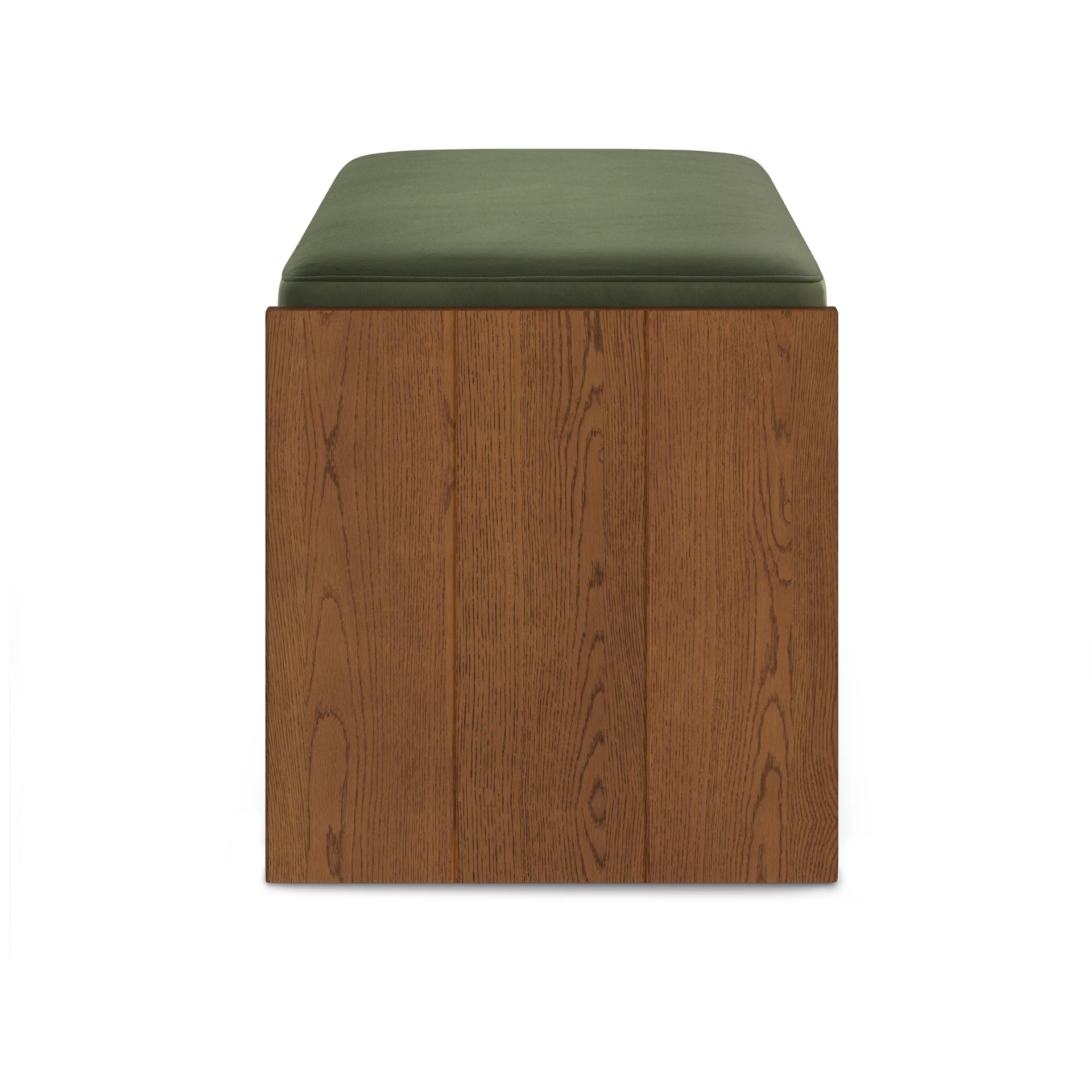 Cassie 56" Velvet Bench - Smoked Oak and Hale Fir Green