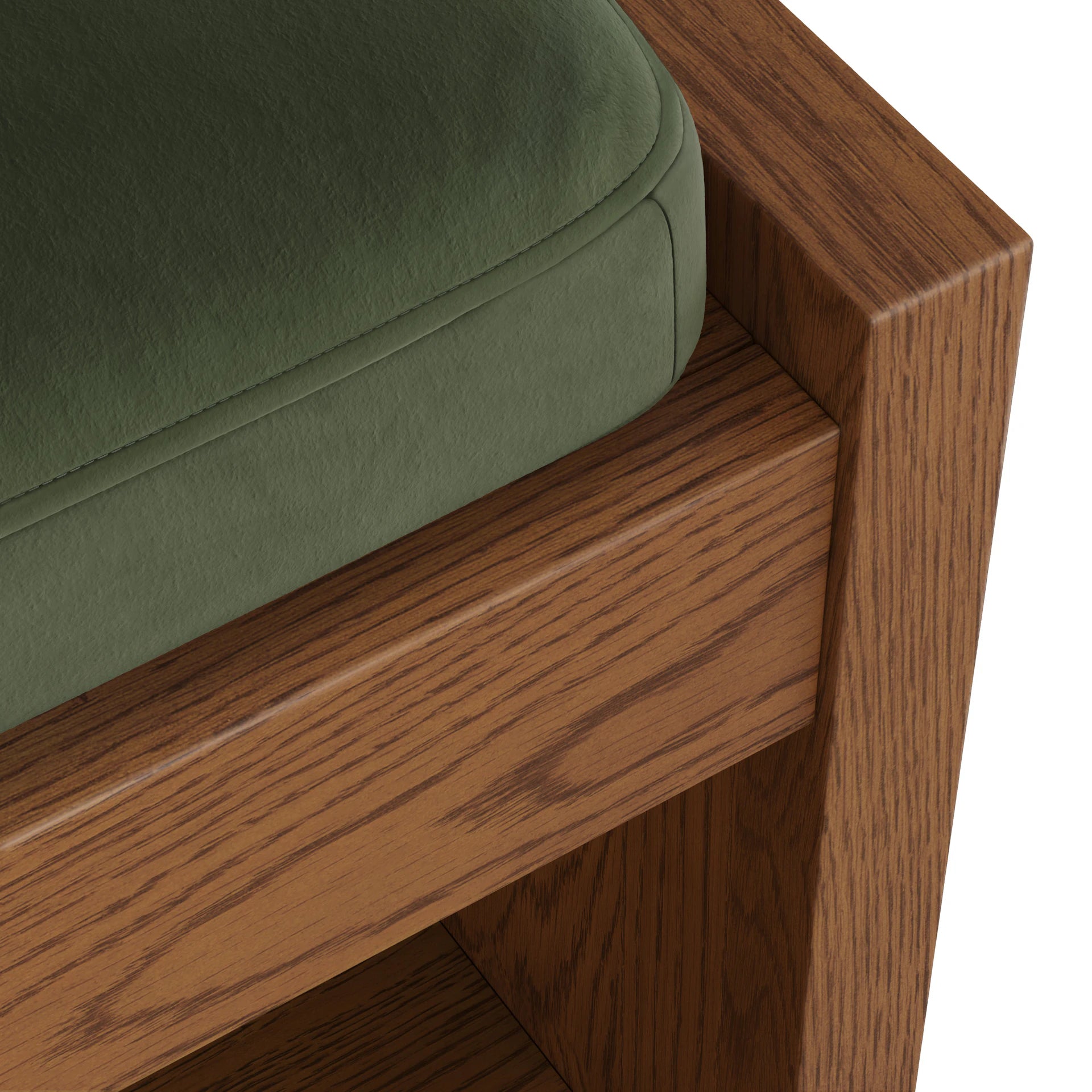 Cassie 56" Velvet Bench - Smoked Oak and Hale Fir Green