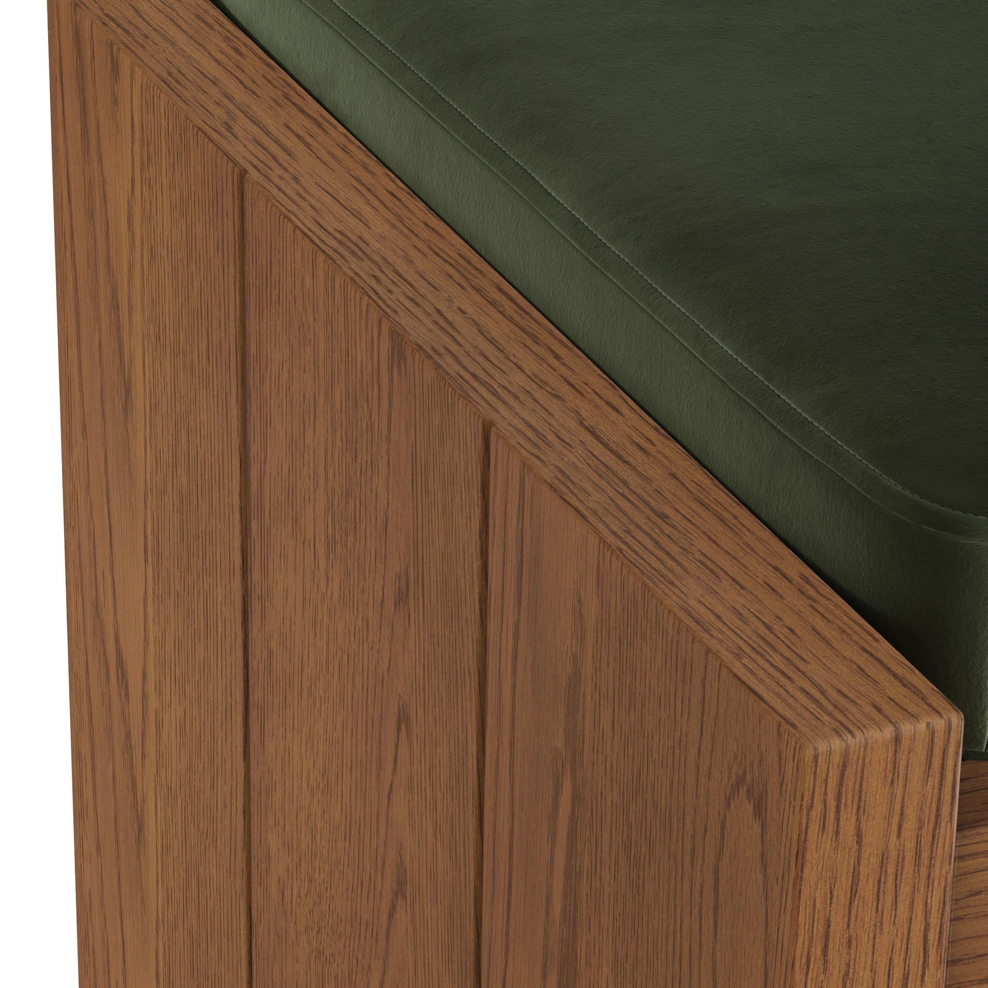 Cassie 56" Velvet Bench - Smoked Oak and Hale Fir Green