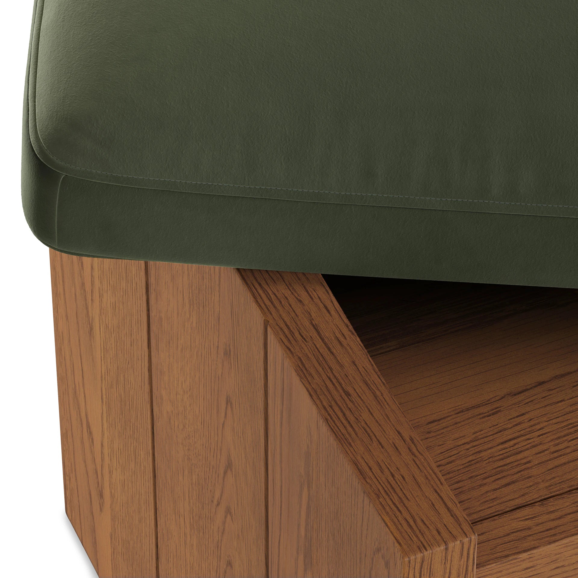 Cassie 56" Velvet Bench - Smoked Oak and Hale Fir Green