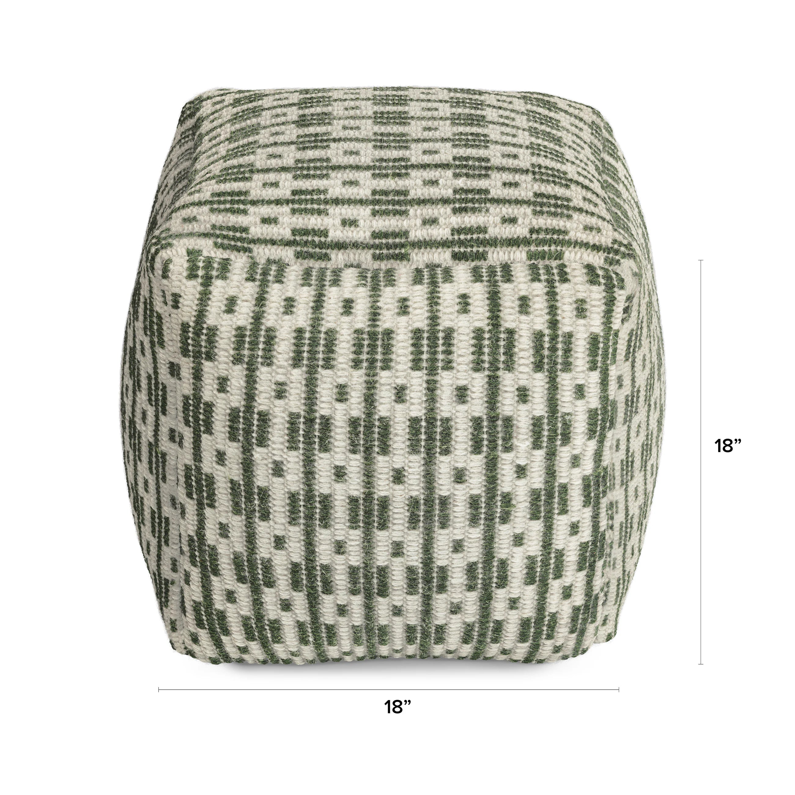 Mia 18" Pouf - Woodland Green