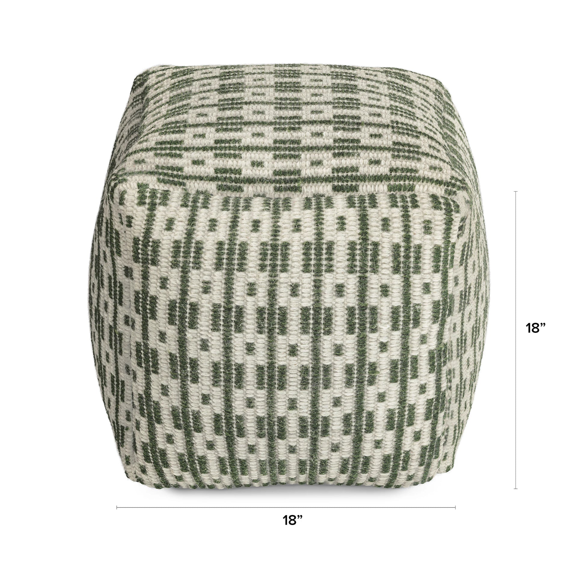Mia 18" Pouf - Woodland Green