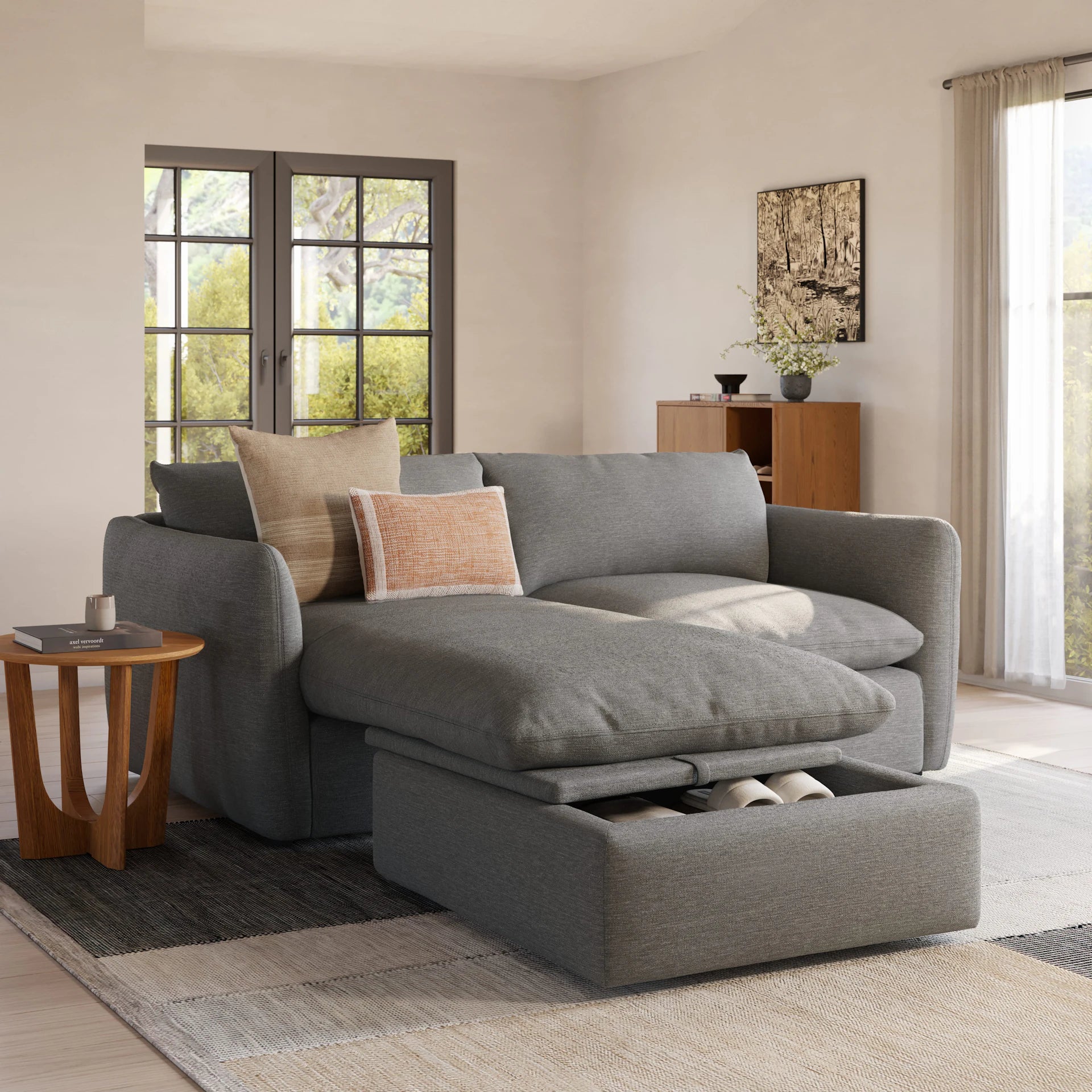 Leigh Fabric Reversible Storage Sectional
