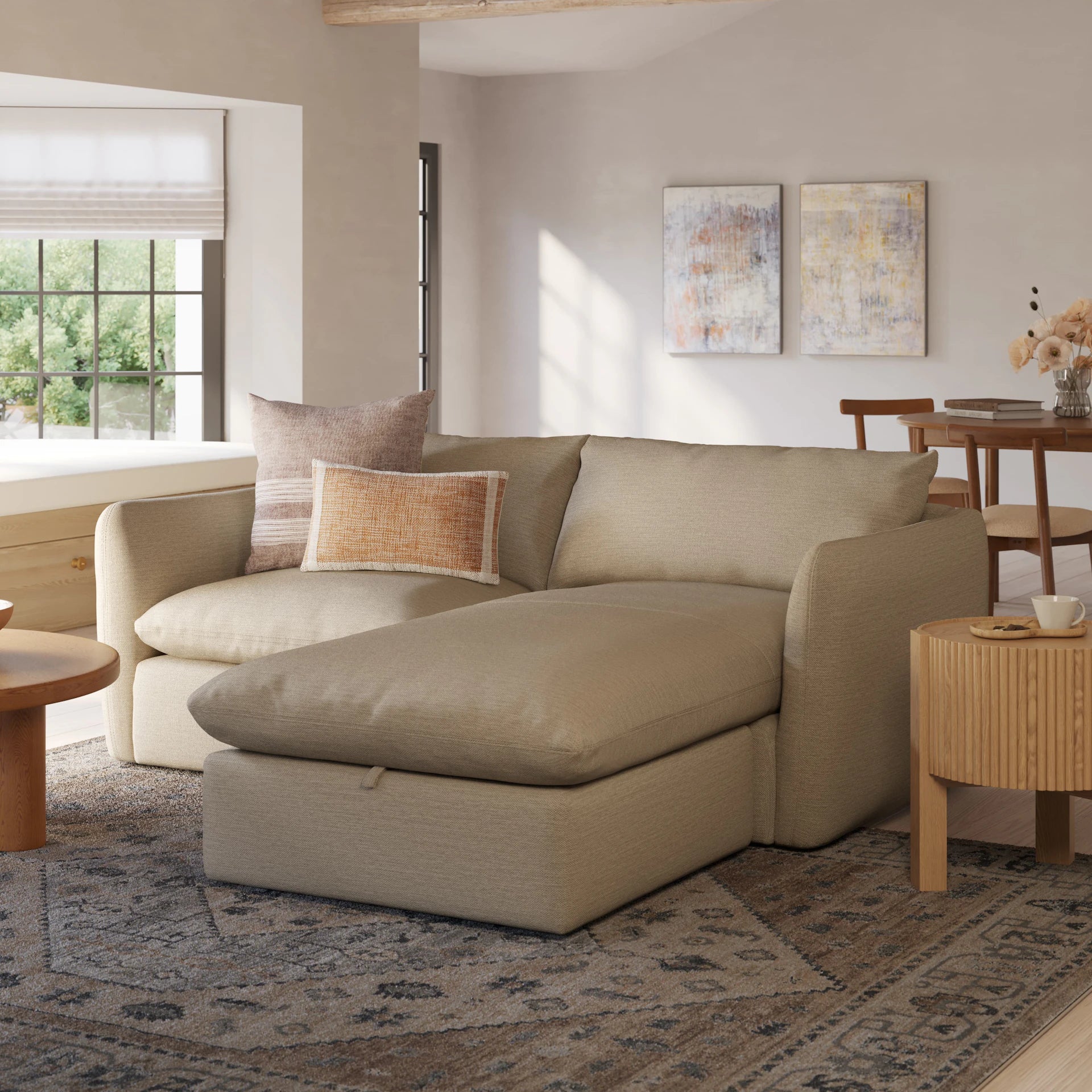 Leigh Fabric Reversible Storage Sectional