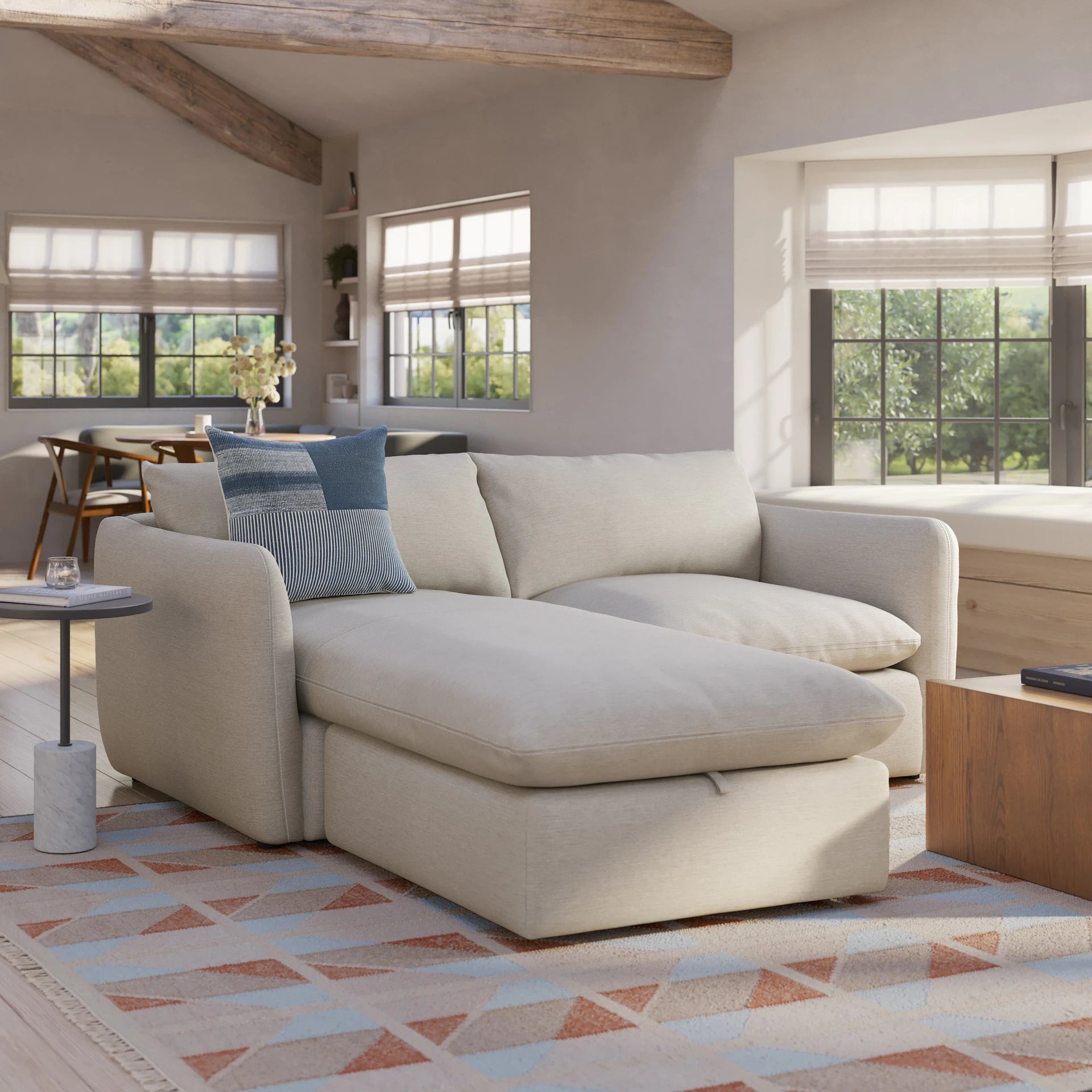 Leigh Fabric Reversible Storage Sectional