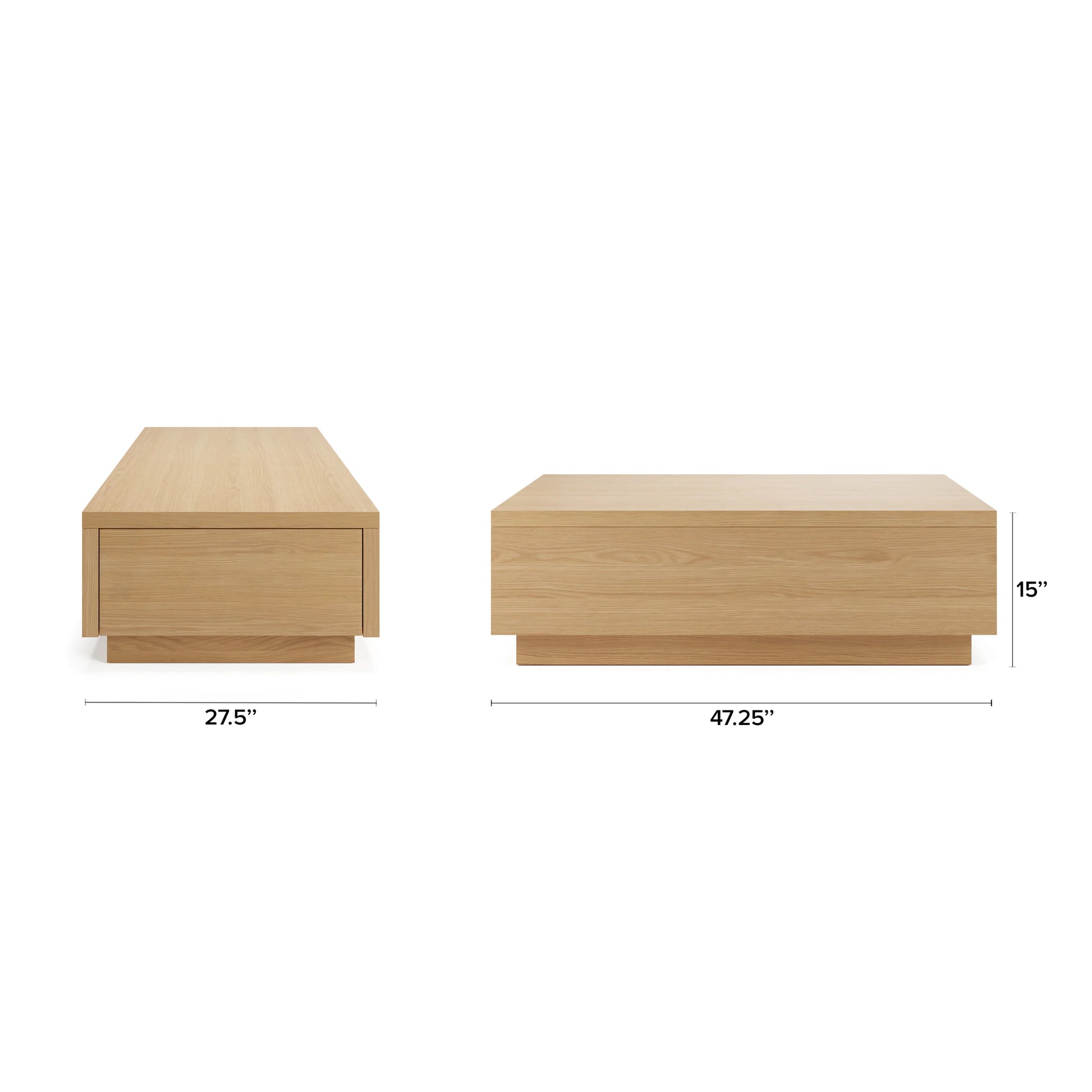 Leif 47" Storage Coffee Table - White Oak