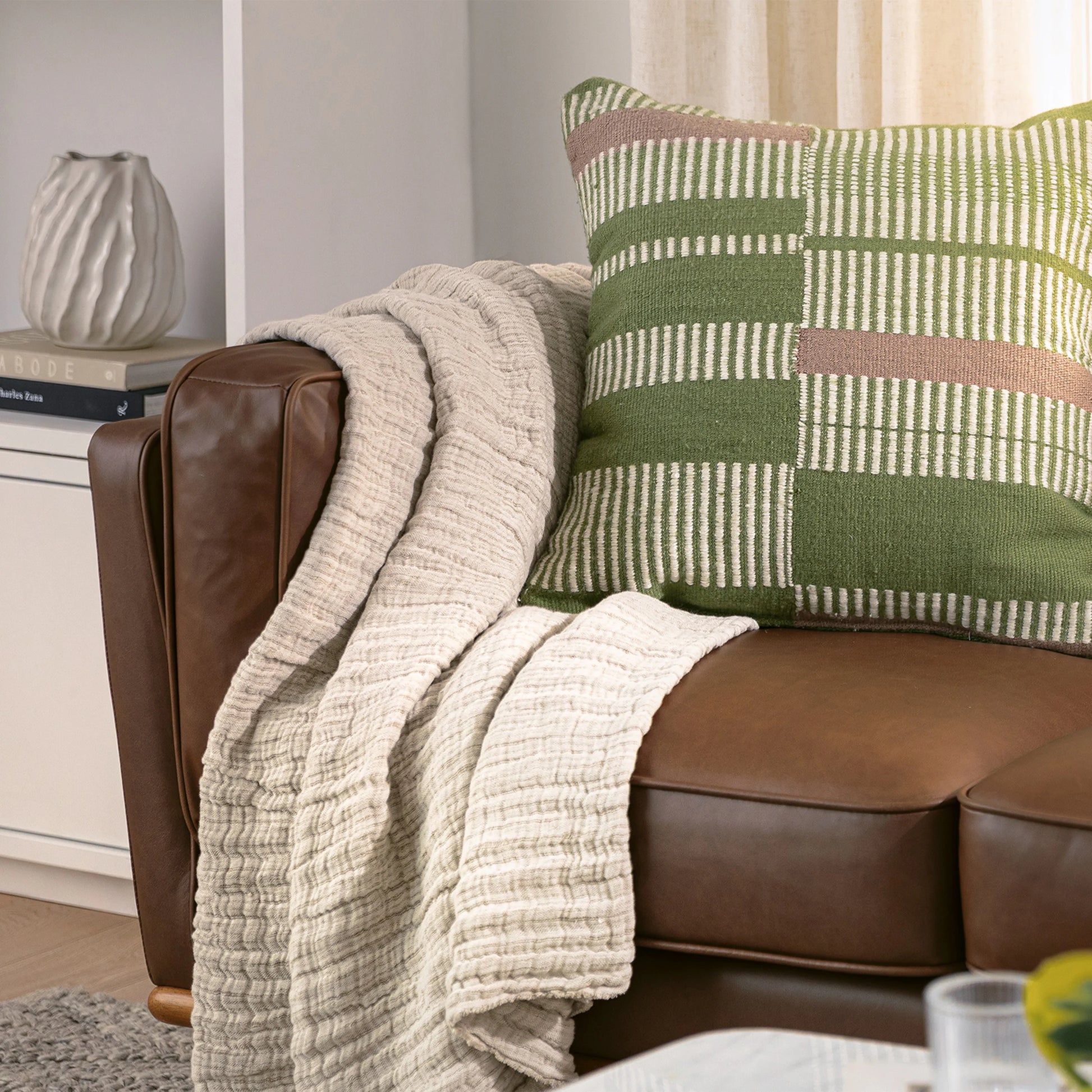 Timber 90" Leather Sofa