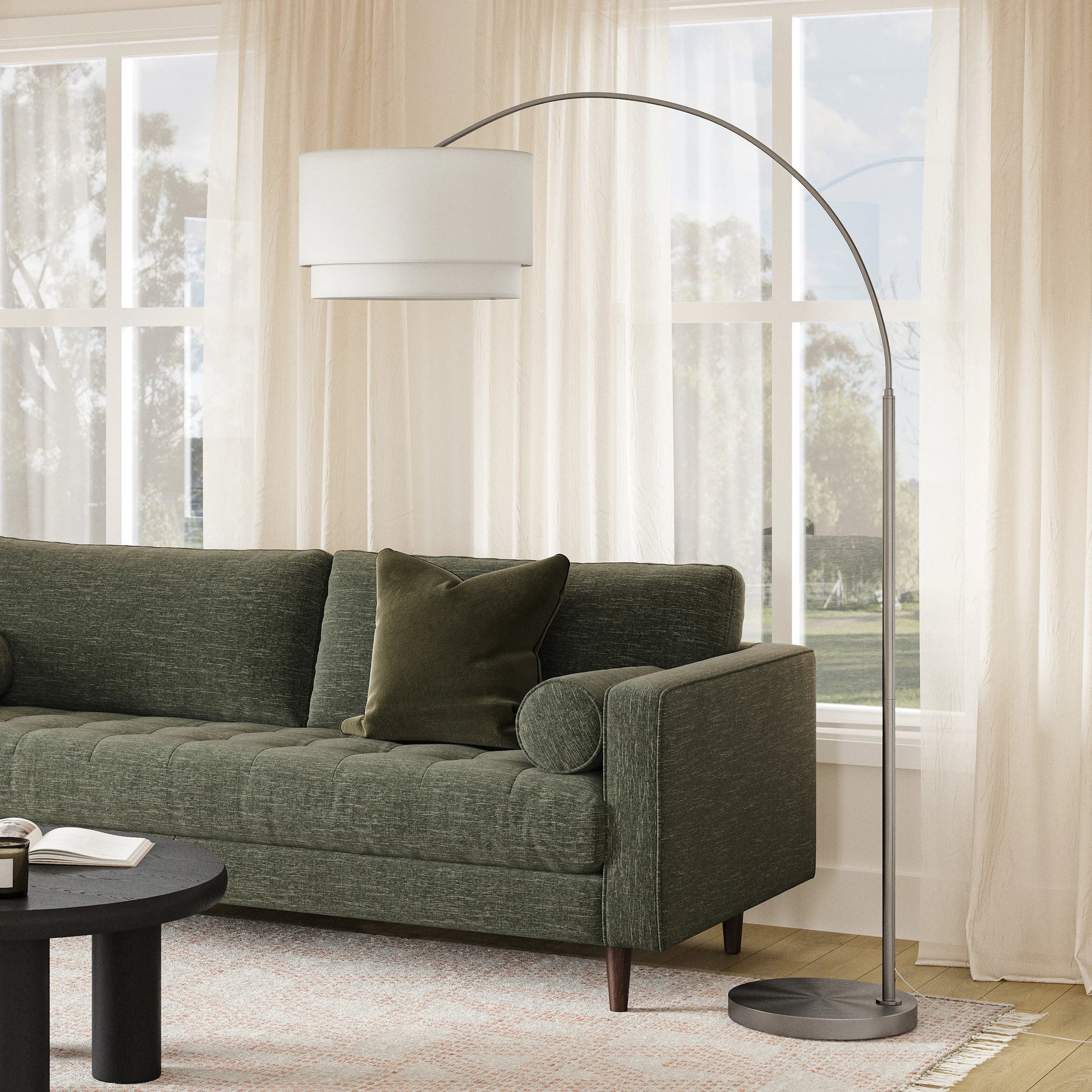 Zebu Small Linen Floor Lamp