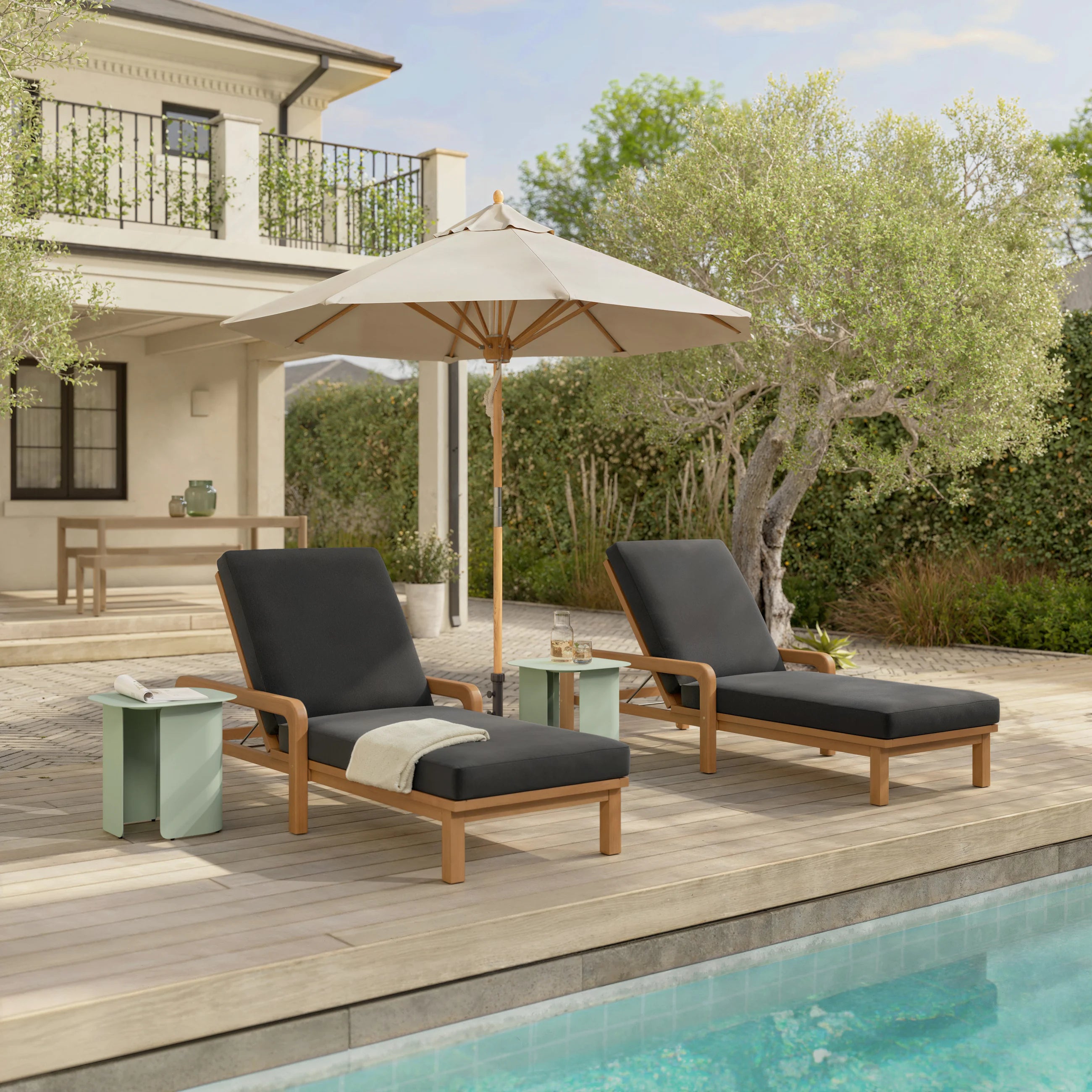 Laholm 78" Outdoor Chaise Lounge