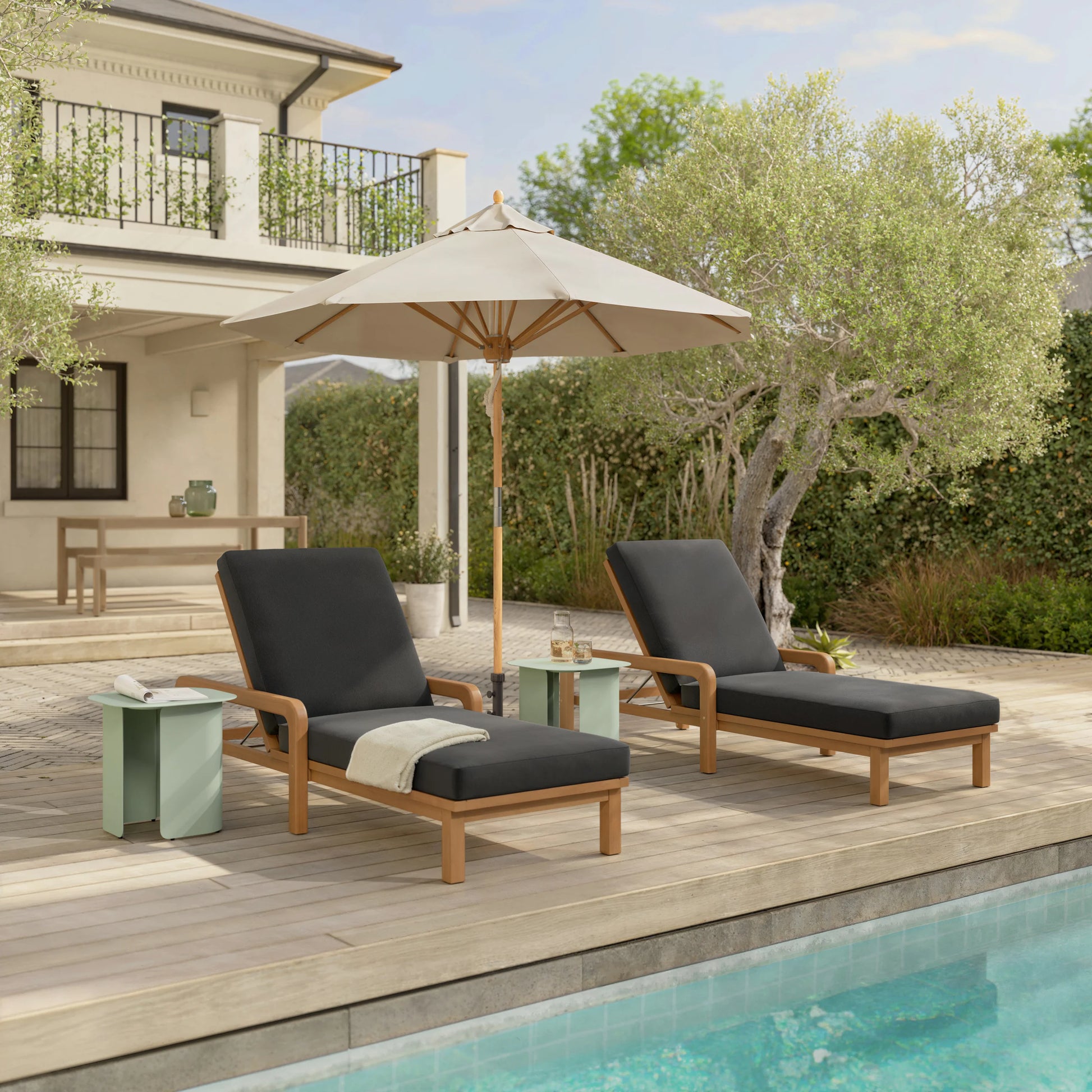 Laholm 78" Outdoor Chaise Lounge