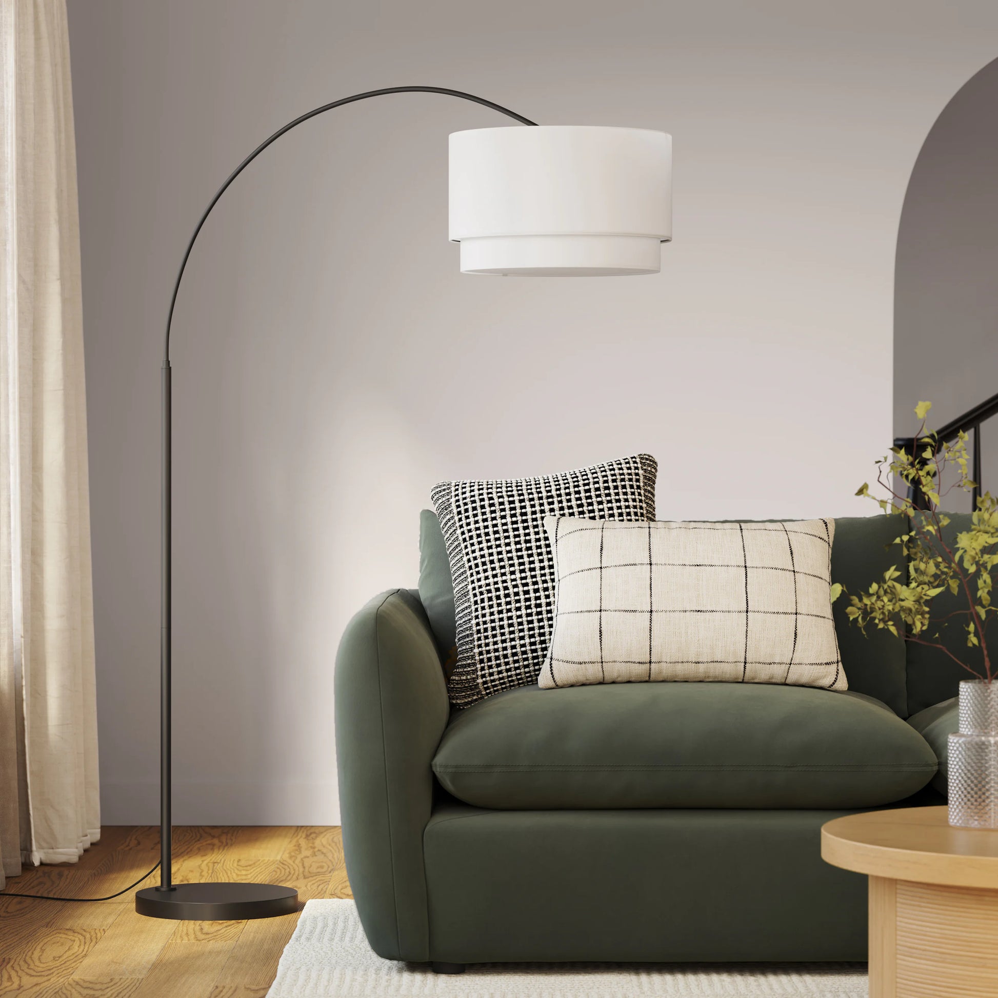 Zebu Small Linen Floor Lamp