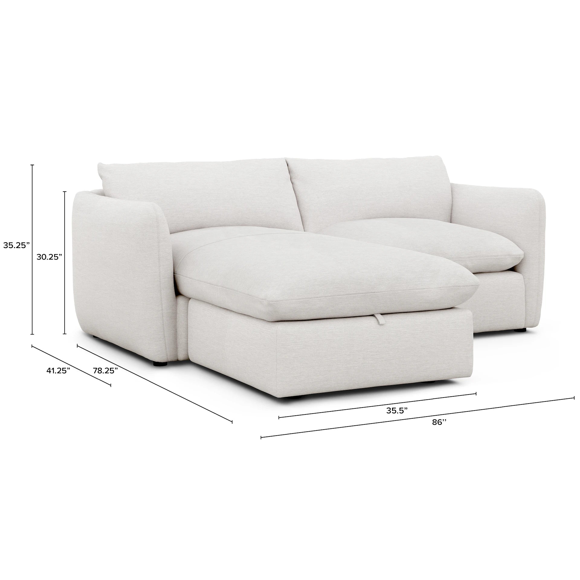 Leigh Fabric Reversible Storage Sectional