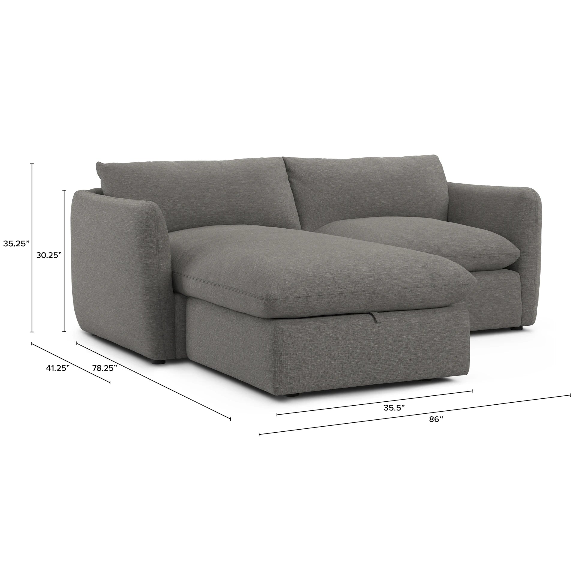 Leigh Fabric Reversible Storage Sectional