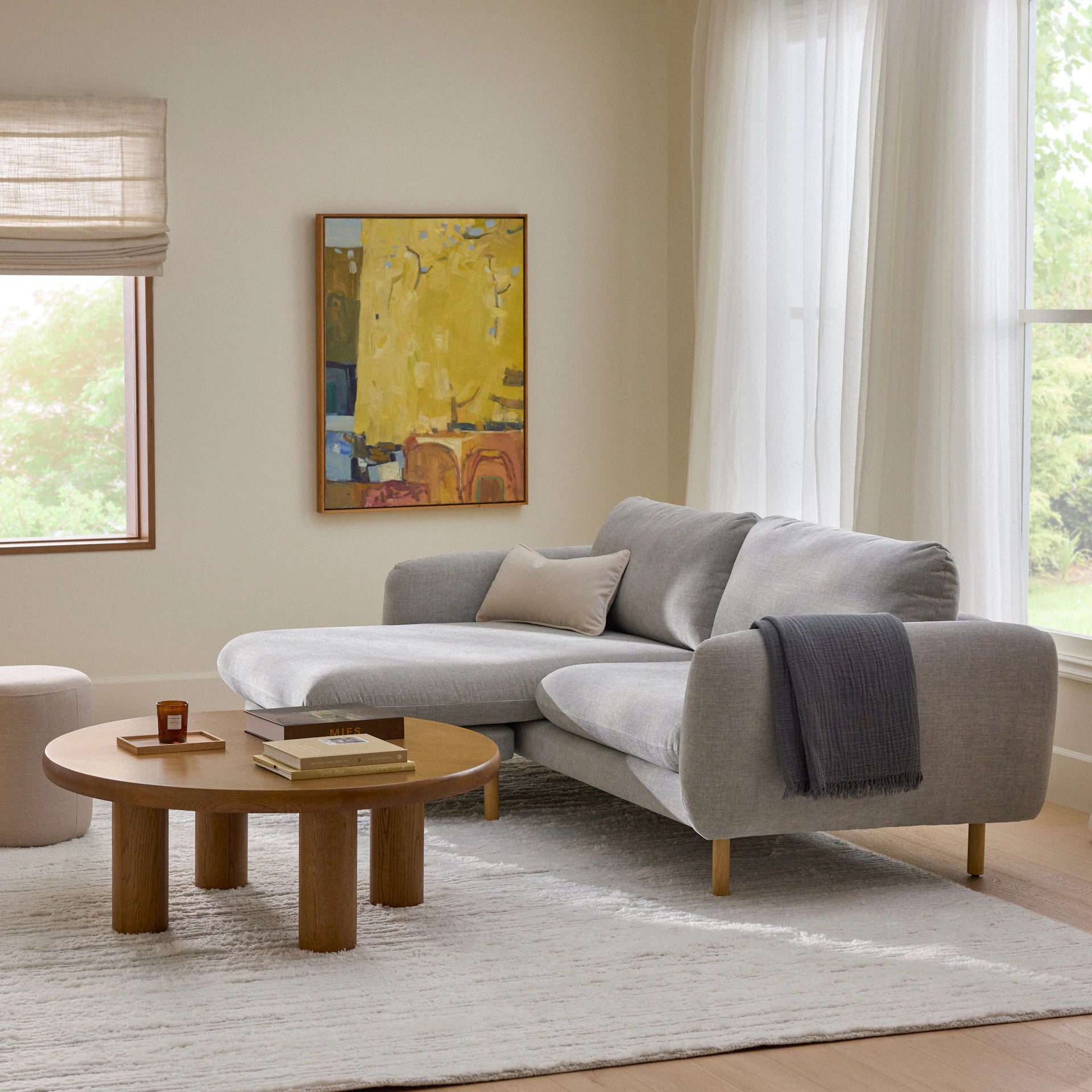 Sanders 85.5" Reversible Sectional - Hestia Gray
