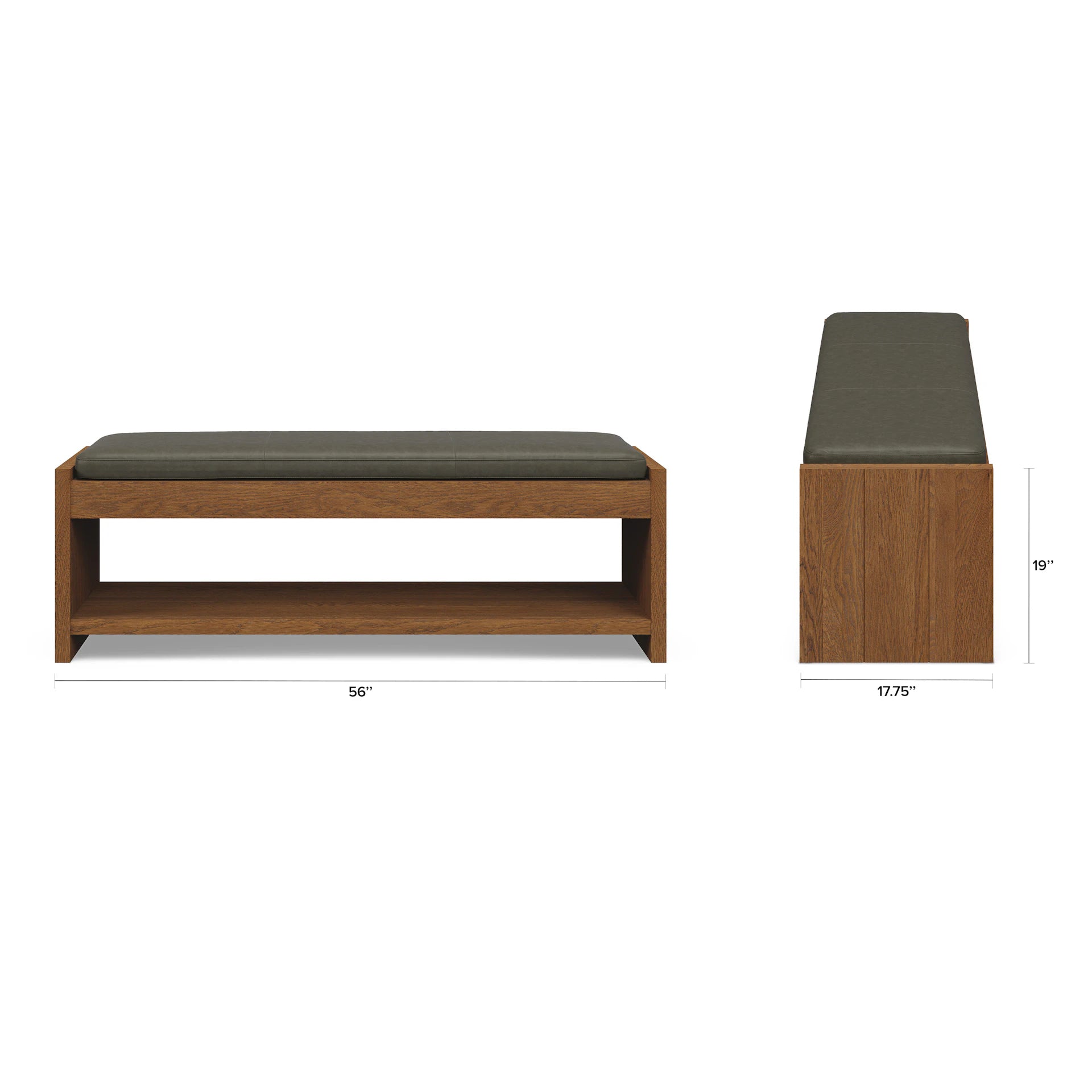 Cassie 56" Leather Bench