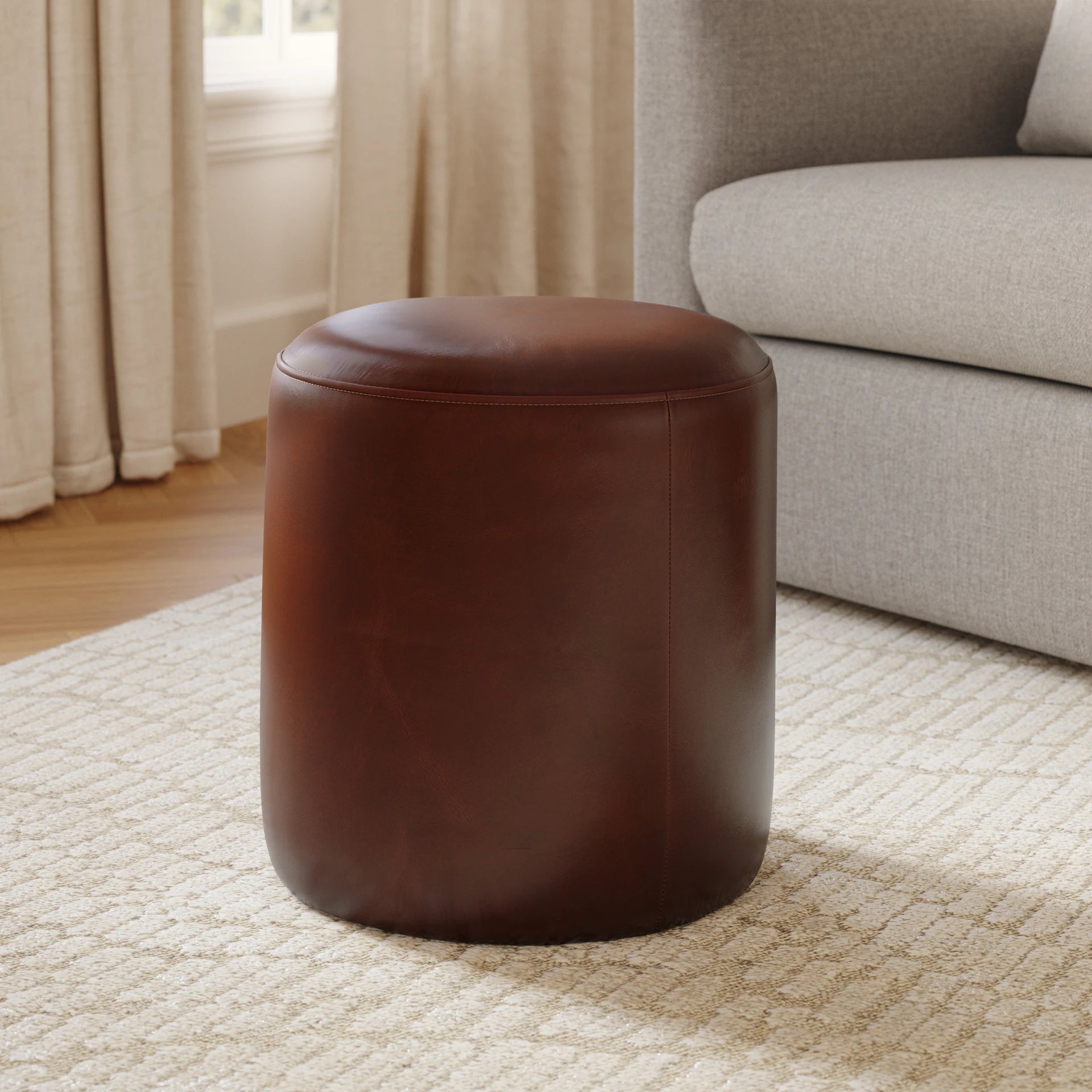 Cilo 16" Leather Ottoman