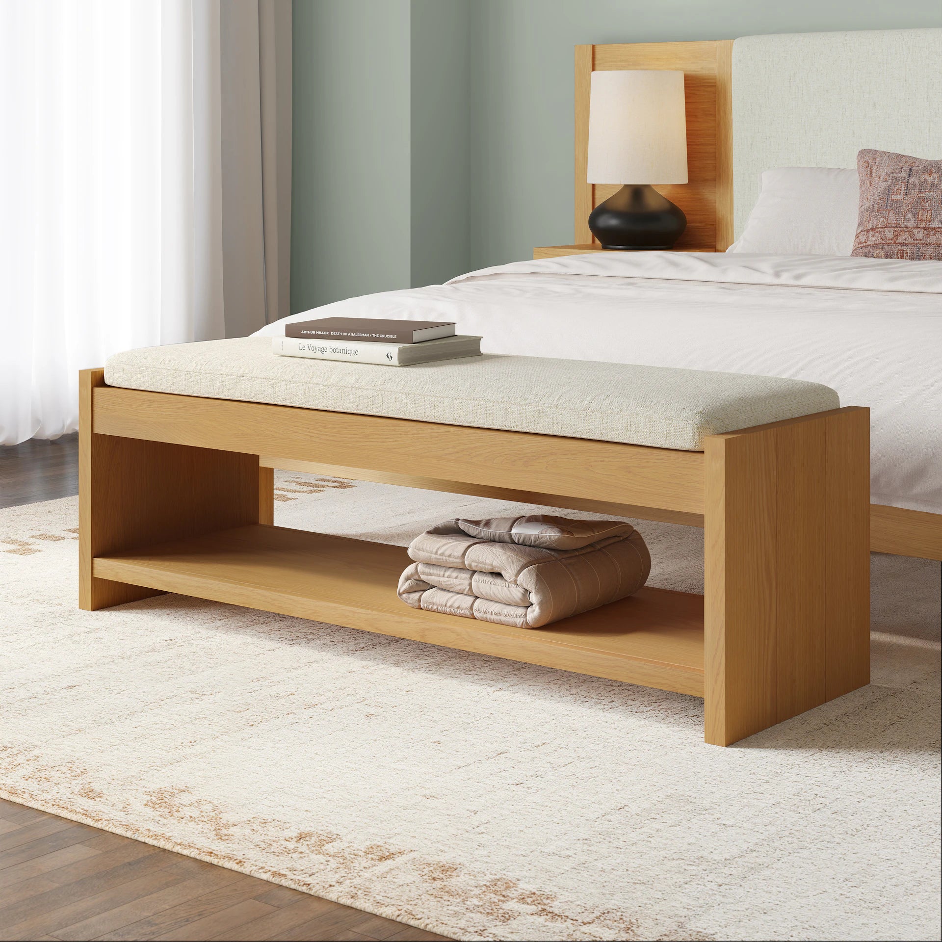 Cassie 56" Fabric Bench