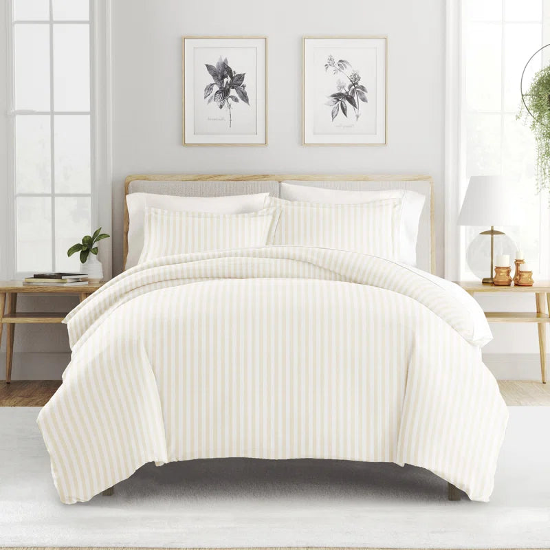 Becky Cameron Distressed Rugged Stripe Duvet Cover Set