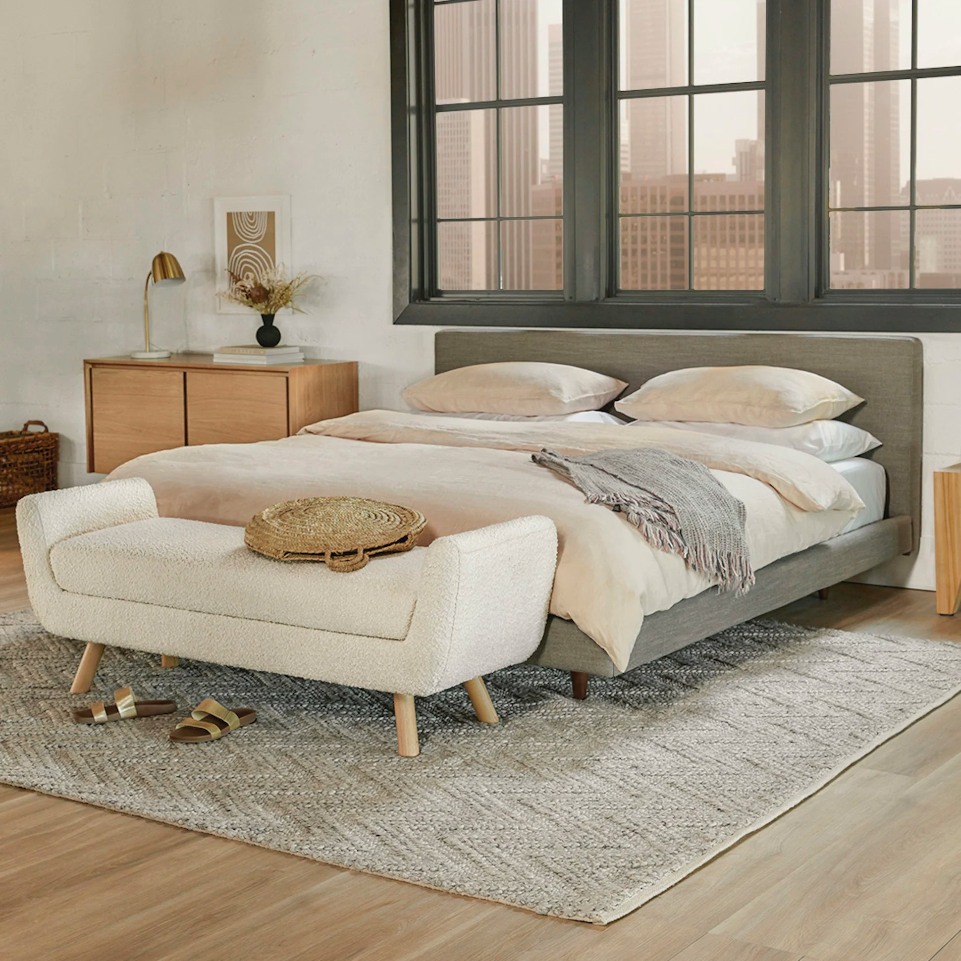 Tessu Low Profile Upholstered Bed