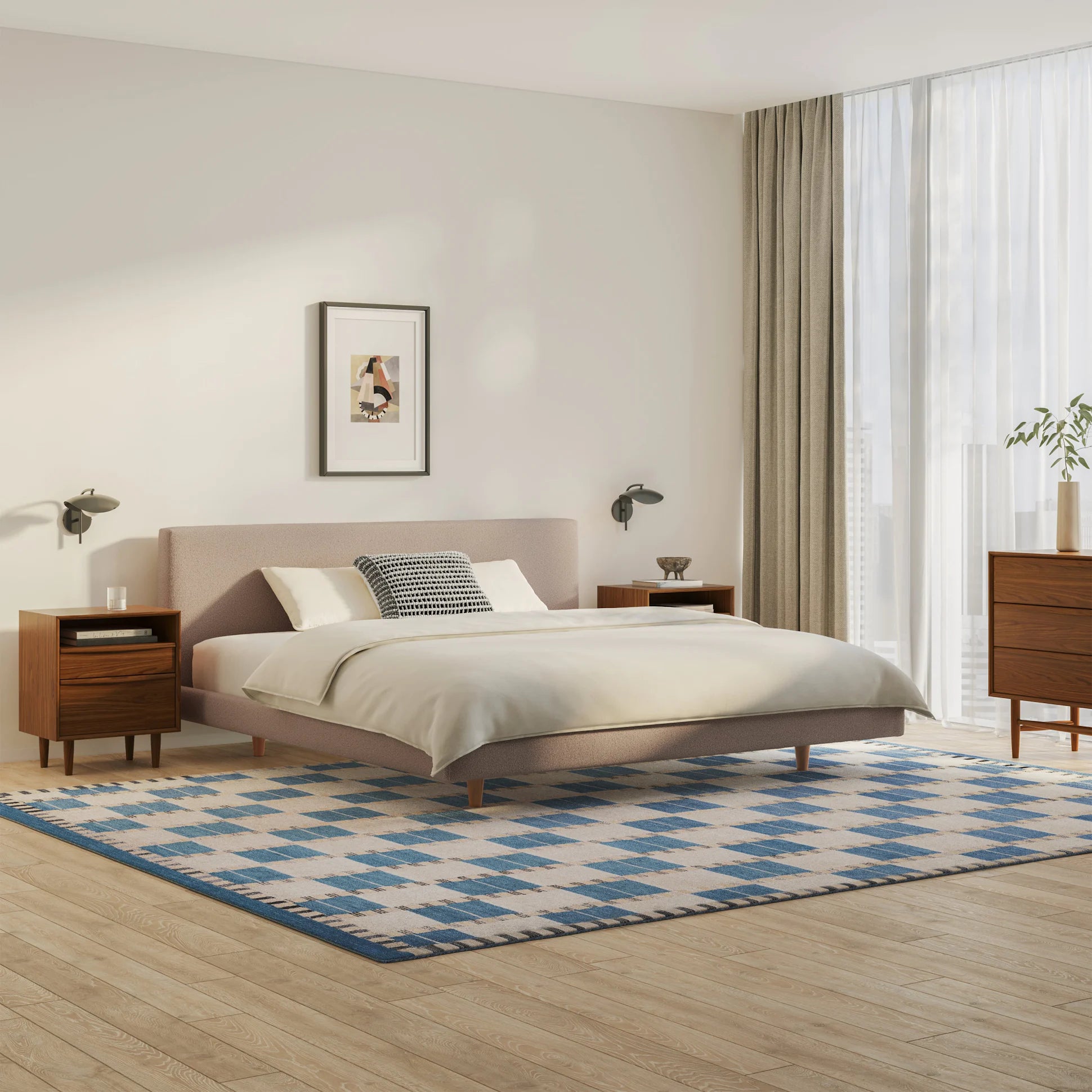 Tessu Low Profile Upholstered Bed