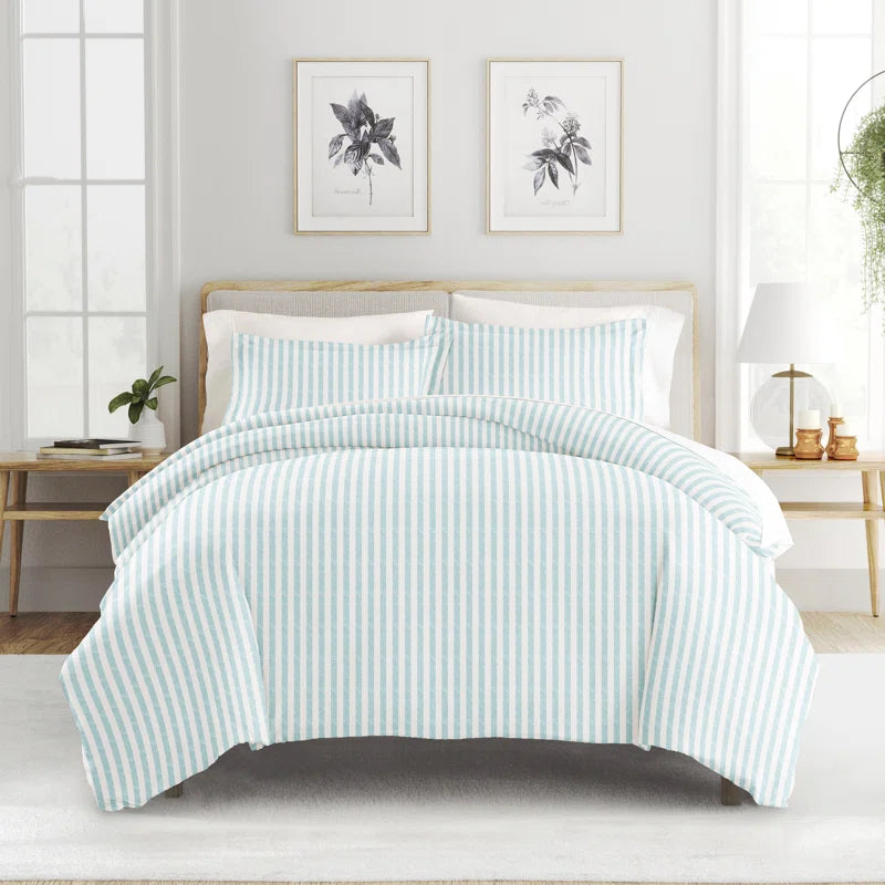 Becky Cameron Distressed Rugged Stripe Duvet Cover Set
