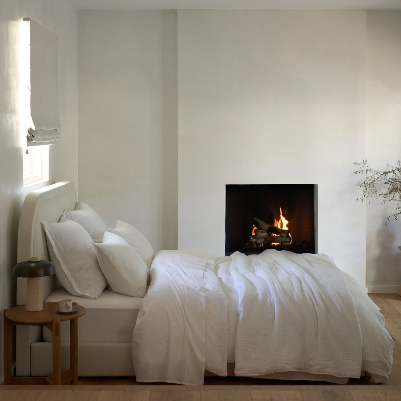 Linen Fitted Sheet (White)