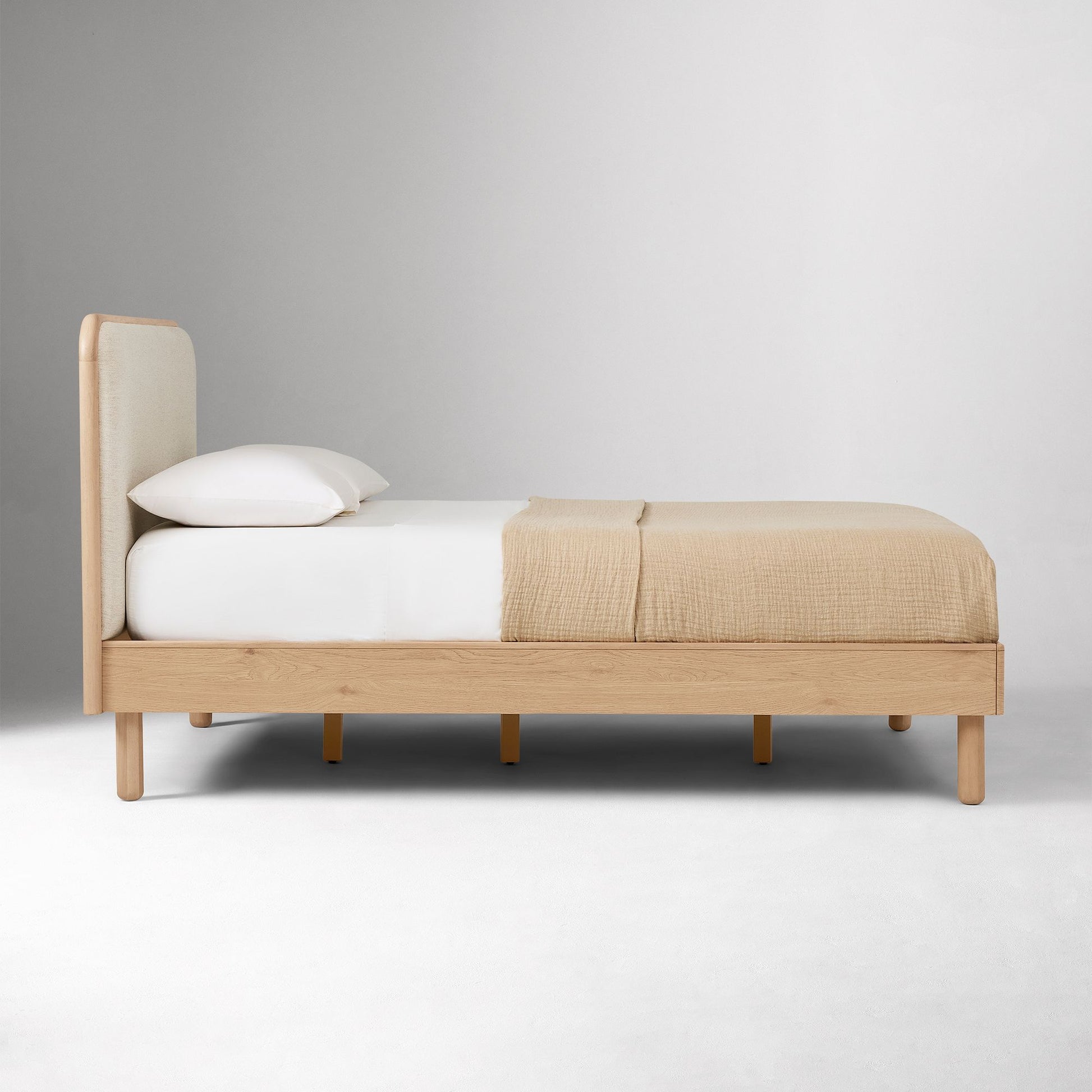 Miles Wood & Upholstered Bed