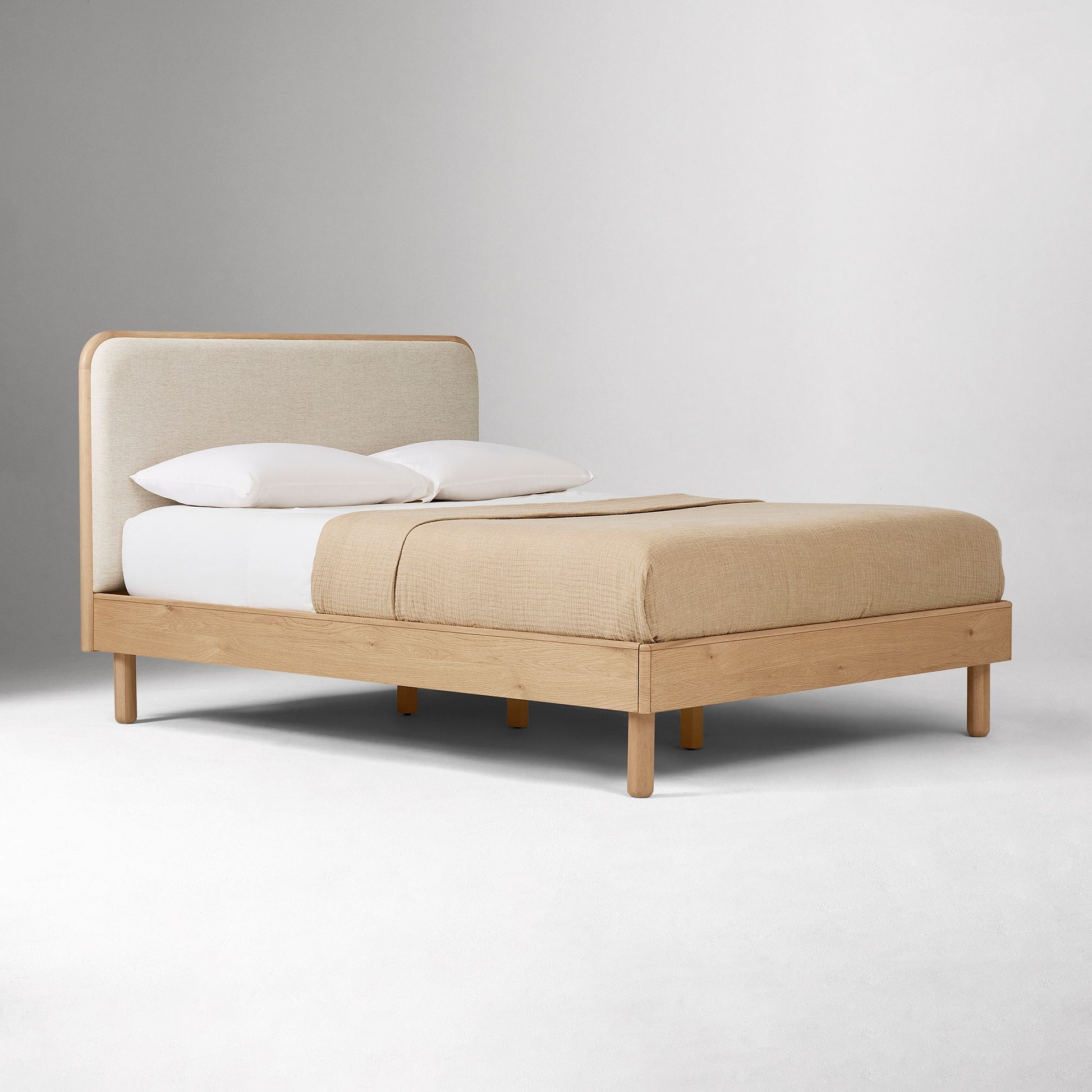 Miles Wood & Upholstered Bed