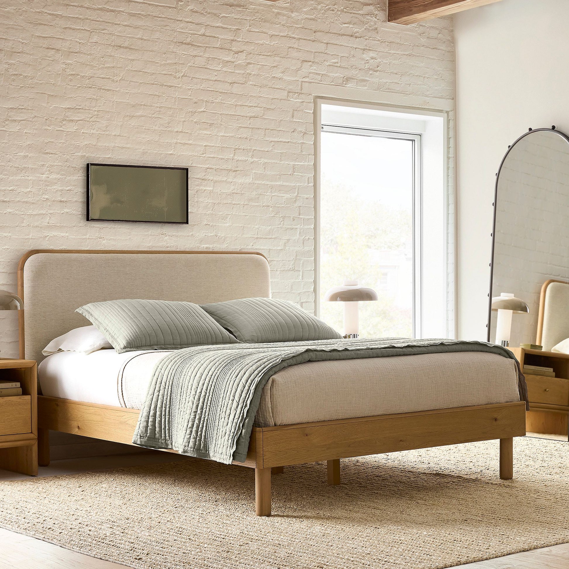 Miles Wood & Upholstered Bed