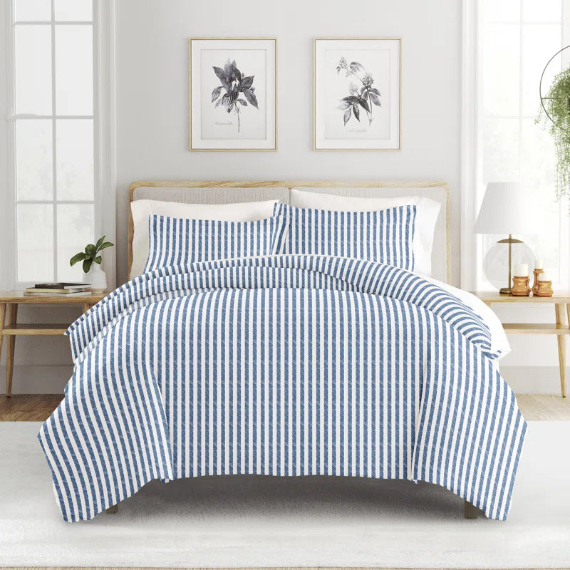 Becky Cameron Distressed Rugged Stripe Duvet Cover Set