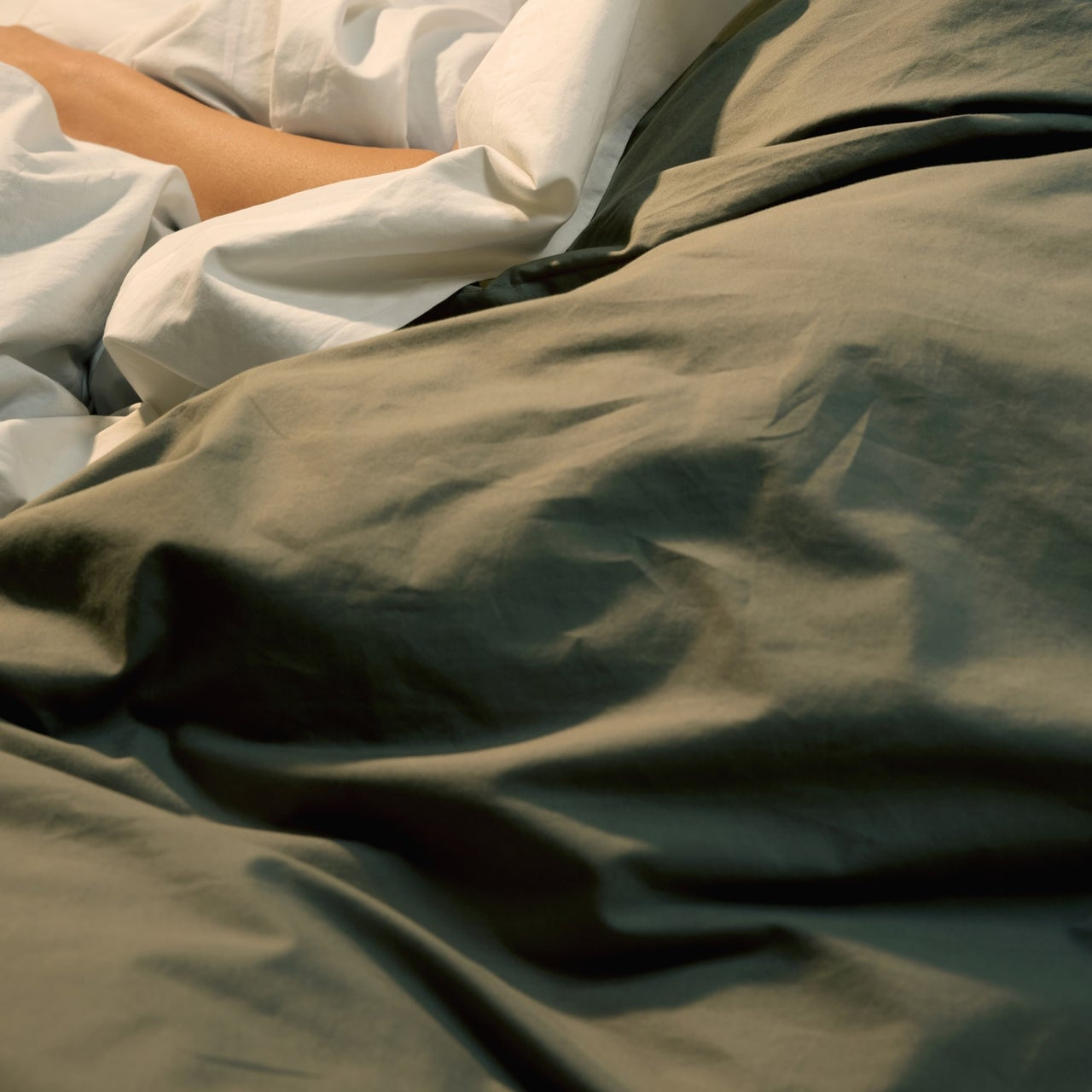 Percale Duvet Cover (Moss)