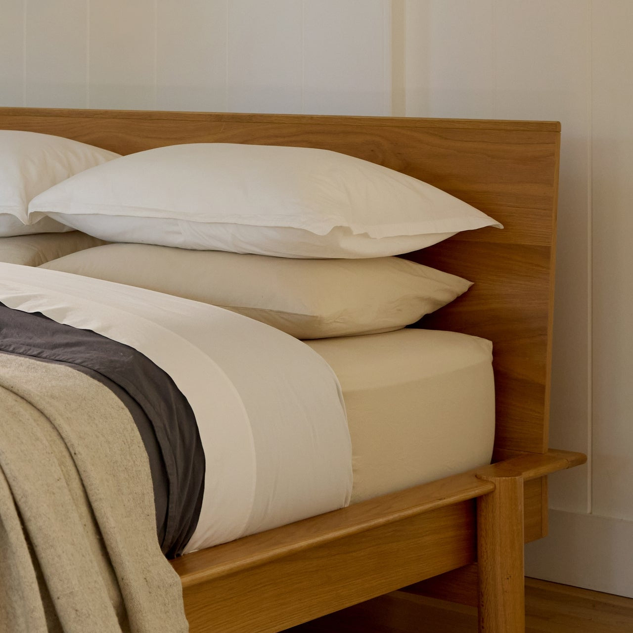 Percale Fitted Sheet (Bone)