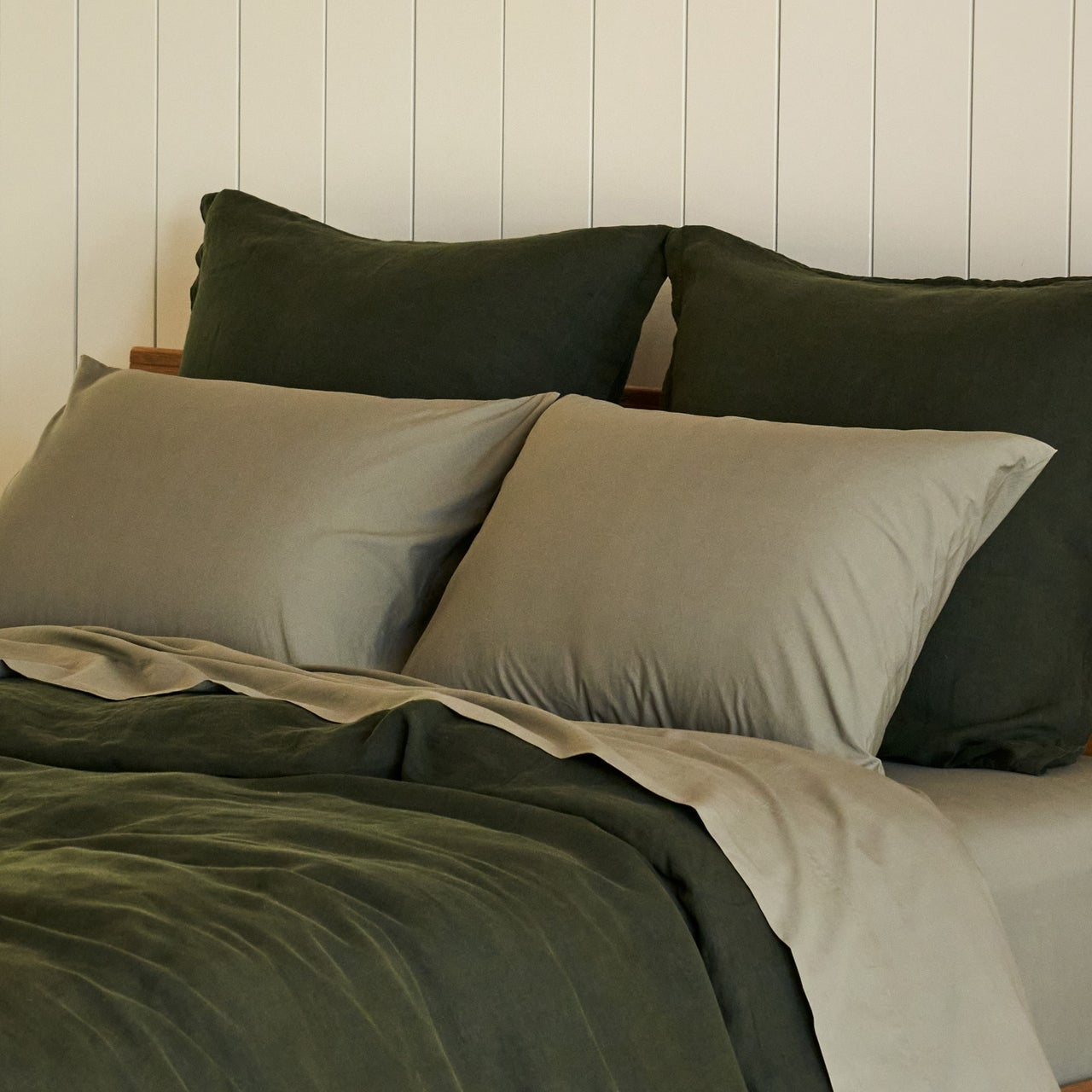 Percale Pillowcase Set (Moss)