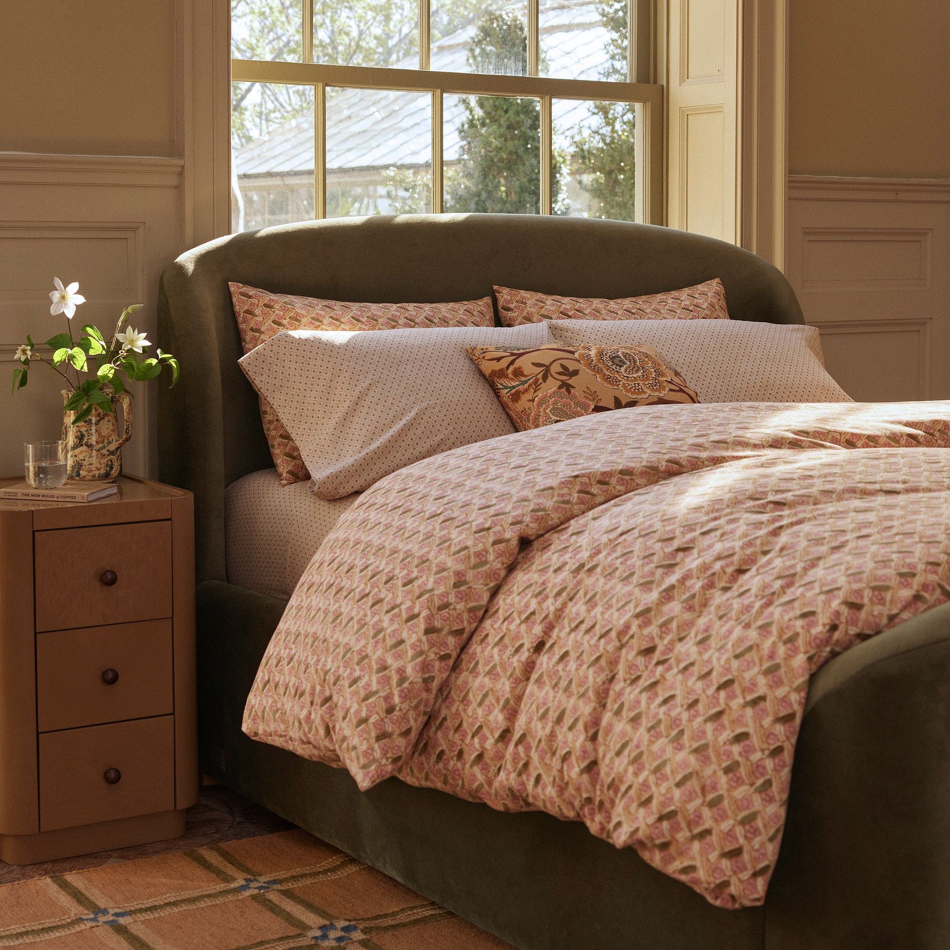 Pierce & Ward Upholstered Sleigh Bed