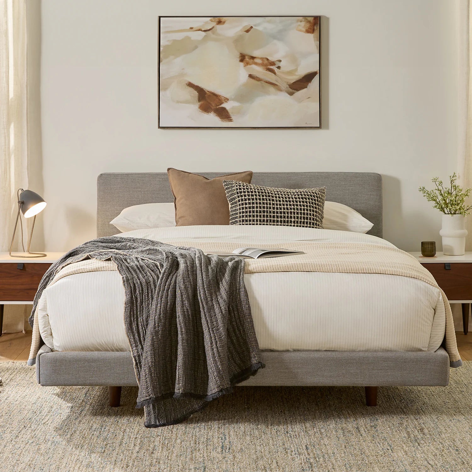 Tessu Low Profile Upholstered Bed
