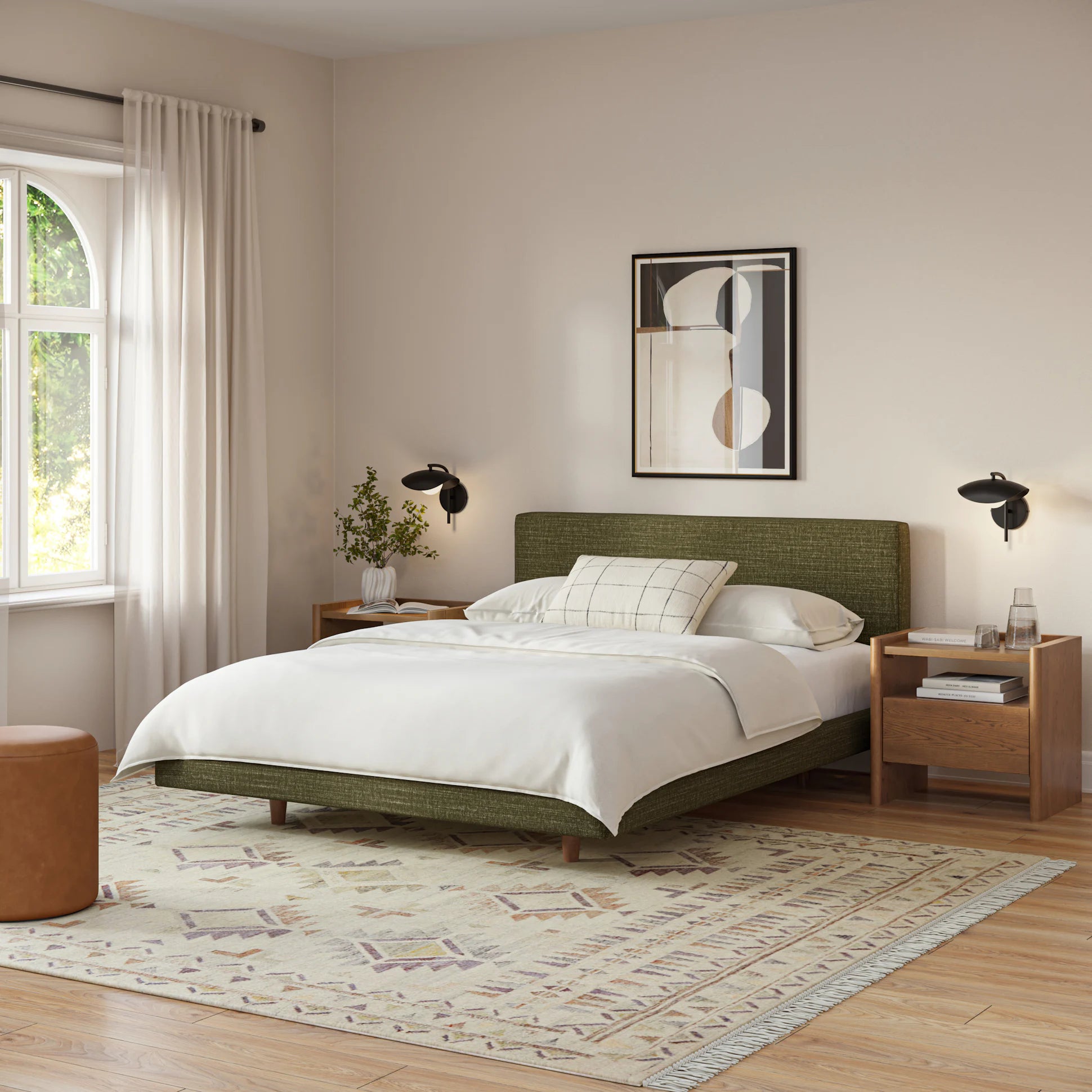 Tessu Low Profile Upholstered Bed
