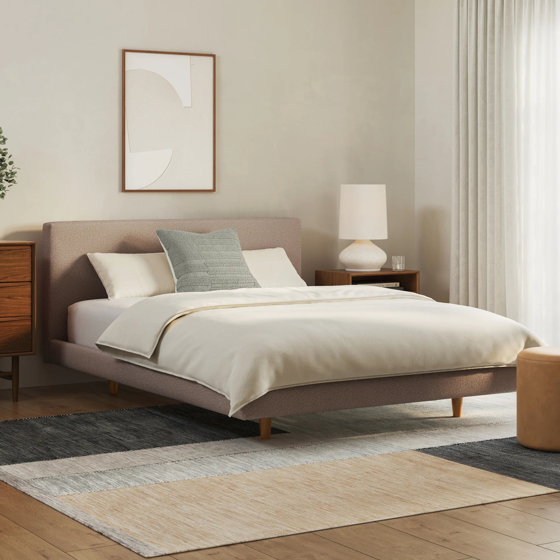 Tessu Low Profile Upholstered Bed