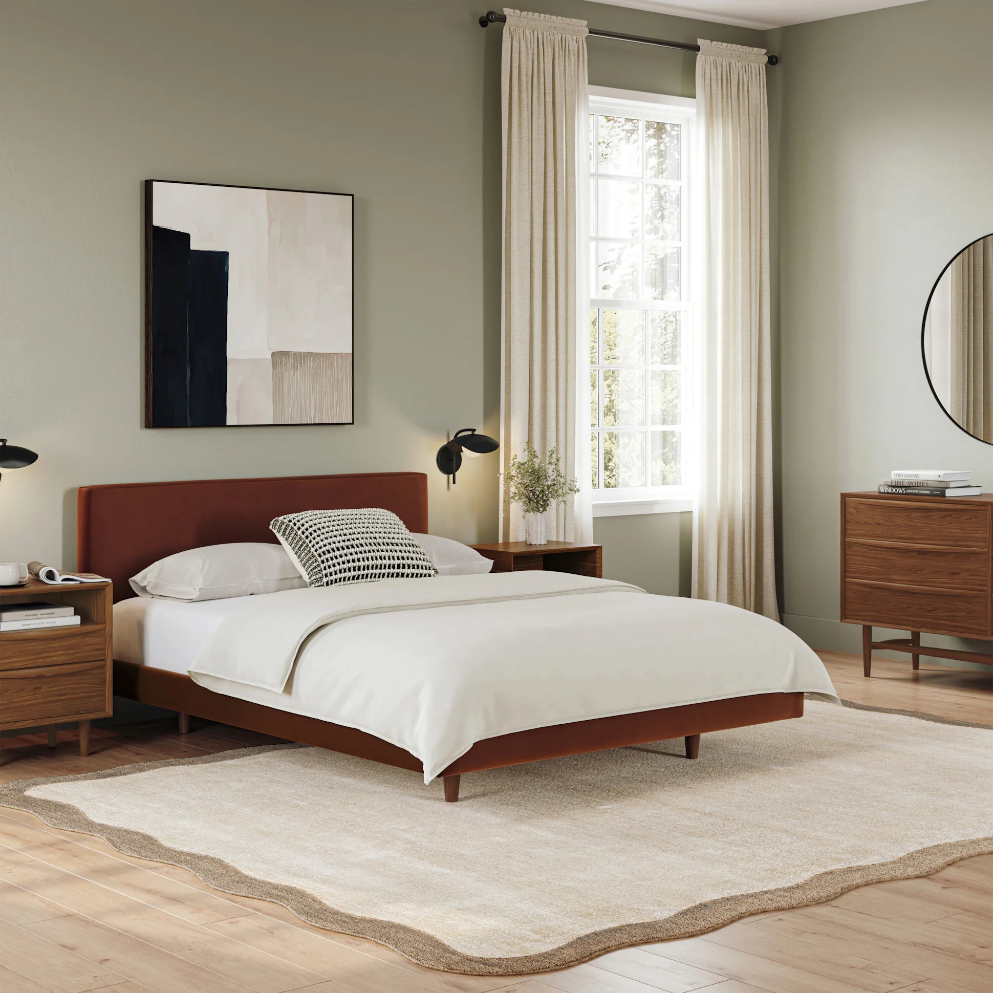 Tessu Low Profile Upholstered Bed